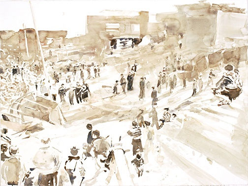 Pamela Wilson, Mistake #4, 2005, Watercolor on archival paper, 22 x 30 inches