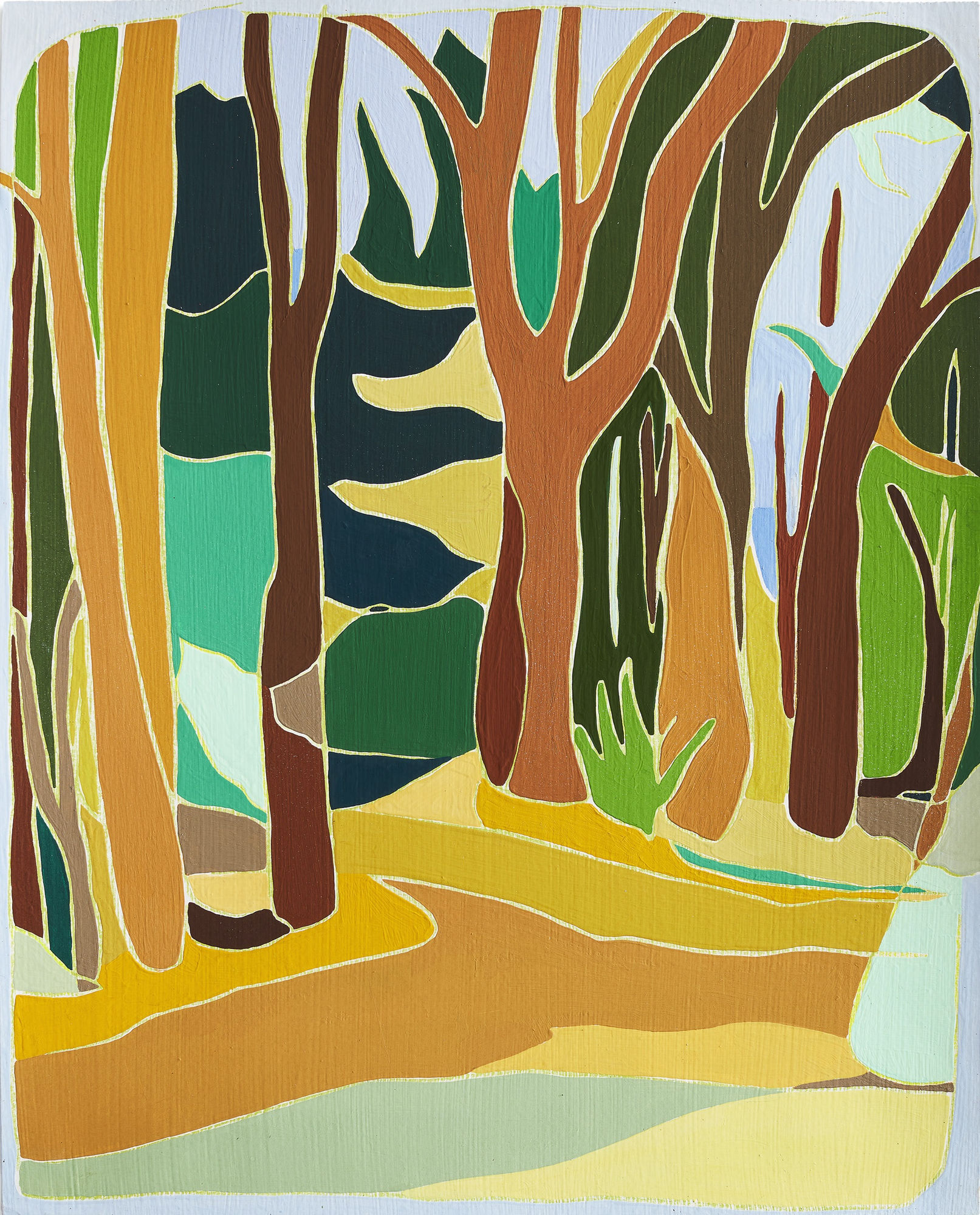 French Shadowplay, Split Sun Midday (L’aire Gironde, Aquitaine), 2022 Gouache and pencil on paper 39.5 x 32 cm. / 15.5 x 12.5 in.