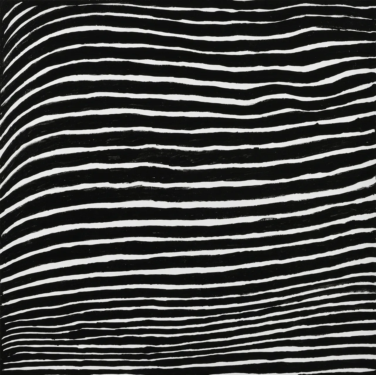 YAYOI KUSAMA CALLING FROM THE SKY, DOUBTLESS, TRANSPARENT IN ITS SHADE OF BLUE EMBRACED WITH THE SHADOW OF ILLUSION CUMULONIMBI ARISE SOUNDS OF TEARS, SHED UPON EATING THE COLOUR OF COTTON ROSE, 2019 Acrylic on canvas 100 x 100 cm