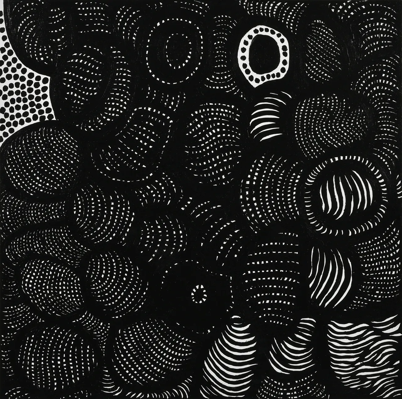 YAYOI KUSAMA I FINALLY REACHED GOD AT THE END OF THE UNIVERSE, 2019 Acrylic on canvas 100 x 100 cm