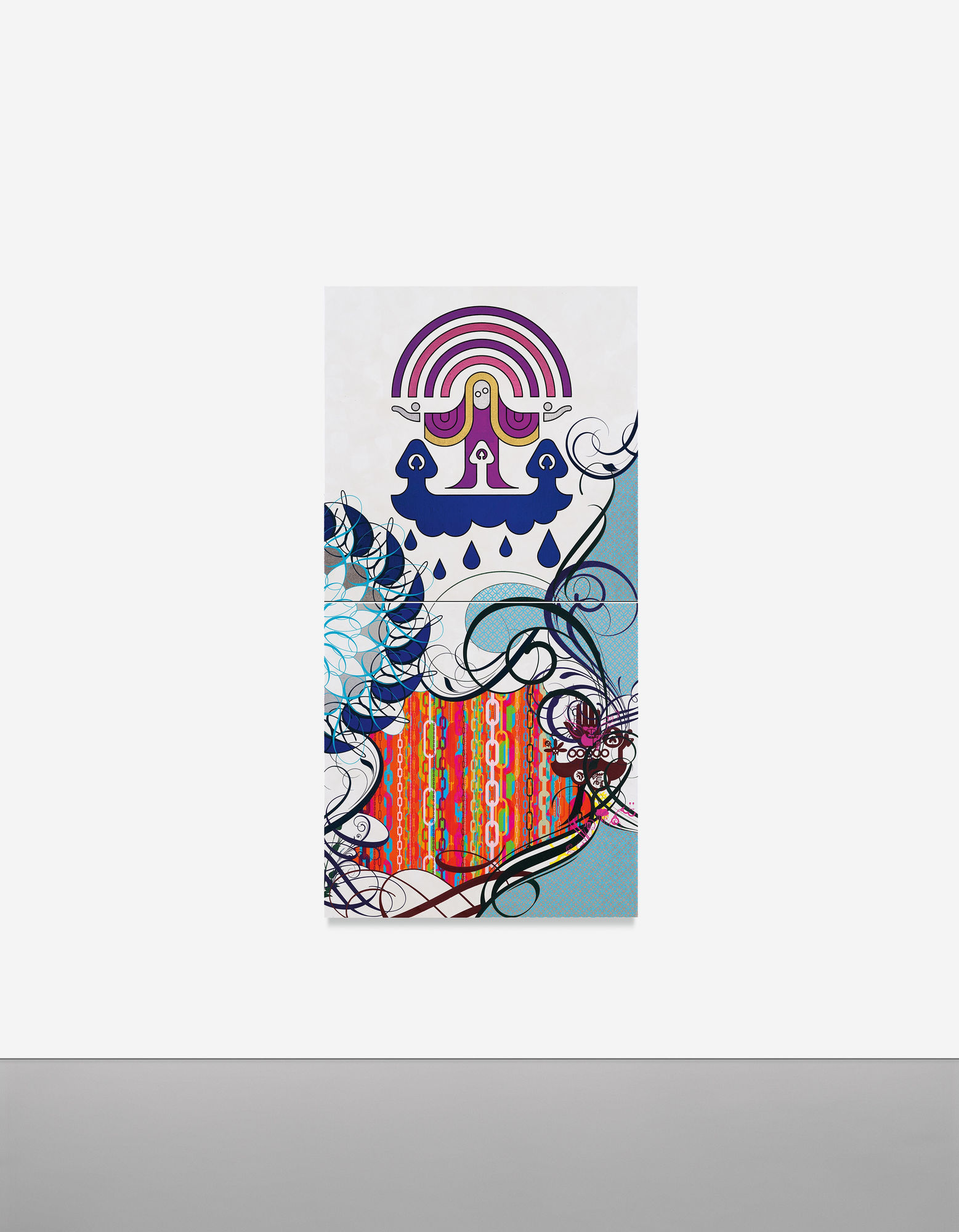 Mindscape 51 and Mindscape 52 Acrylic and metal leaf on linen 72 x 36 inches 182.9 x 91.4 cm