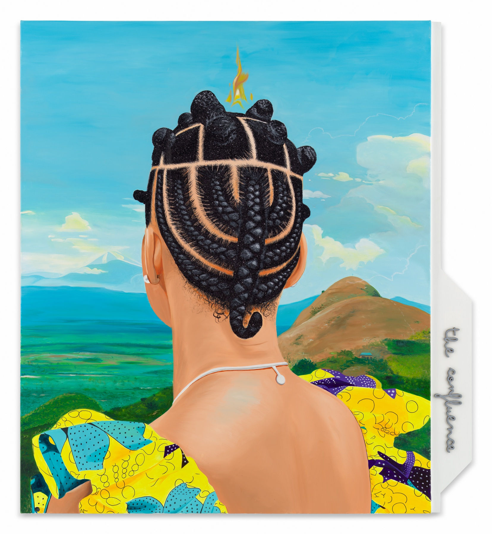 CONRAD EGYIR Menorah's Volta; A Light that Speaks, 2023 Oil, acrylic, and glitter on canvas 72 x 66 inches 182.9 x 167.6 cm