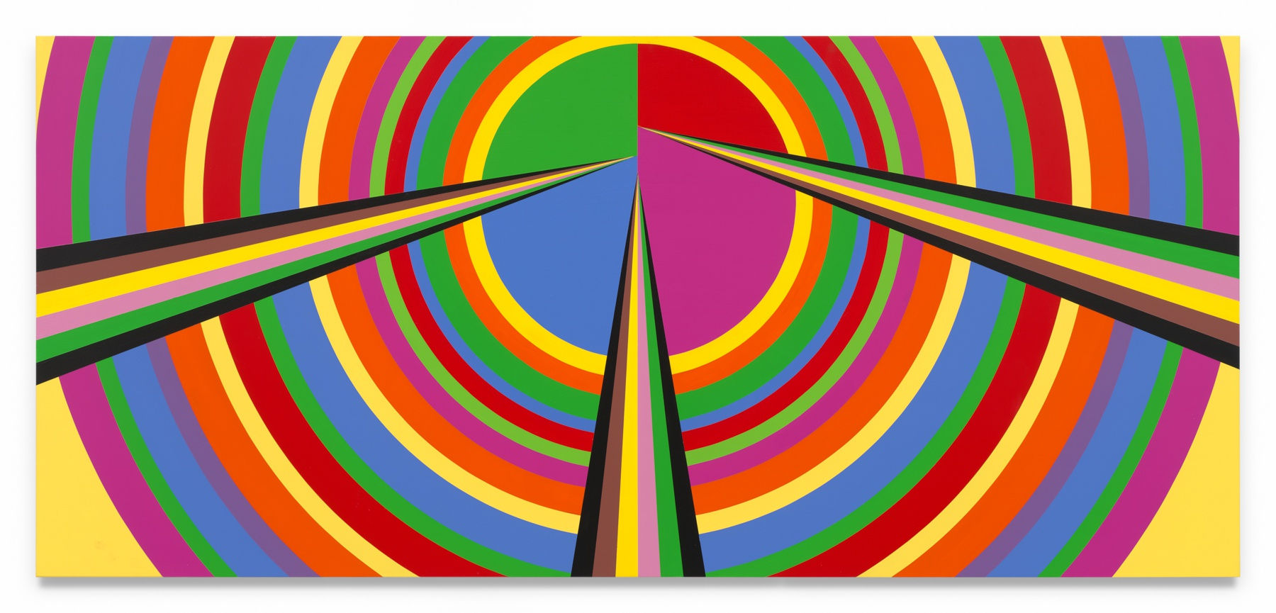 RICO GATSON Untitled (Peace in You), 2024 Acrylic paint and glitter on wood 36 x 80 inches 91.4 x 203.2 cm