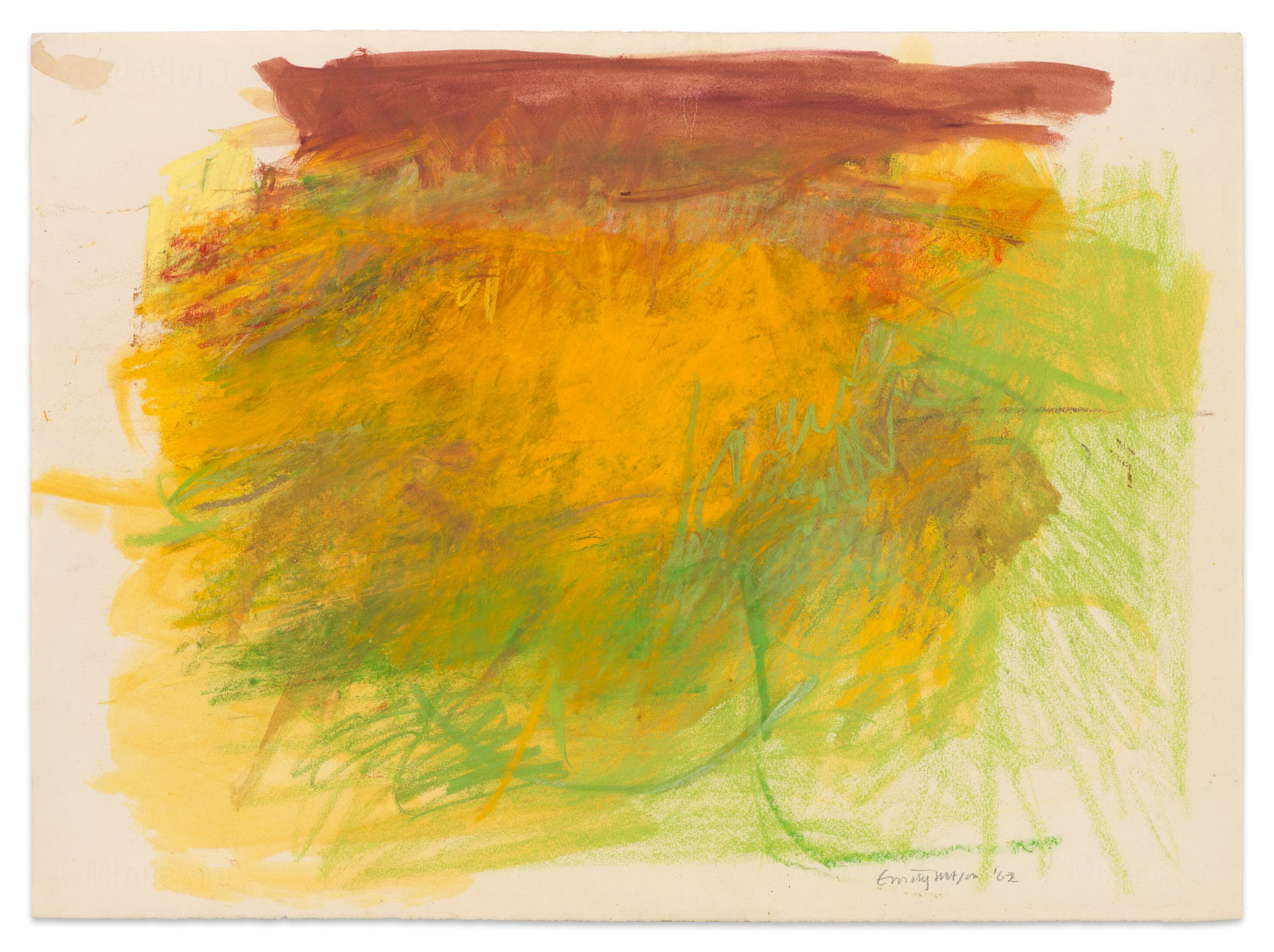 EMILY MASON Untitled, 1962 Oil and pastel on paper 18 3/4 x 25 3/4 inches 47.6 x 65.4 cm MMG#37032