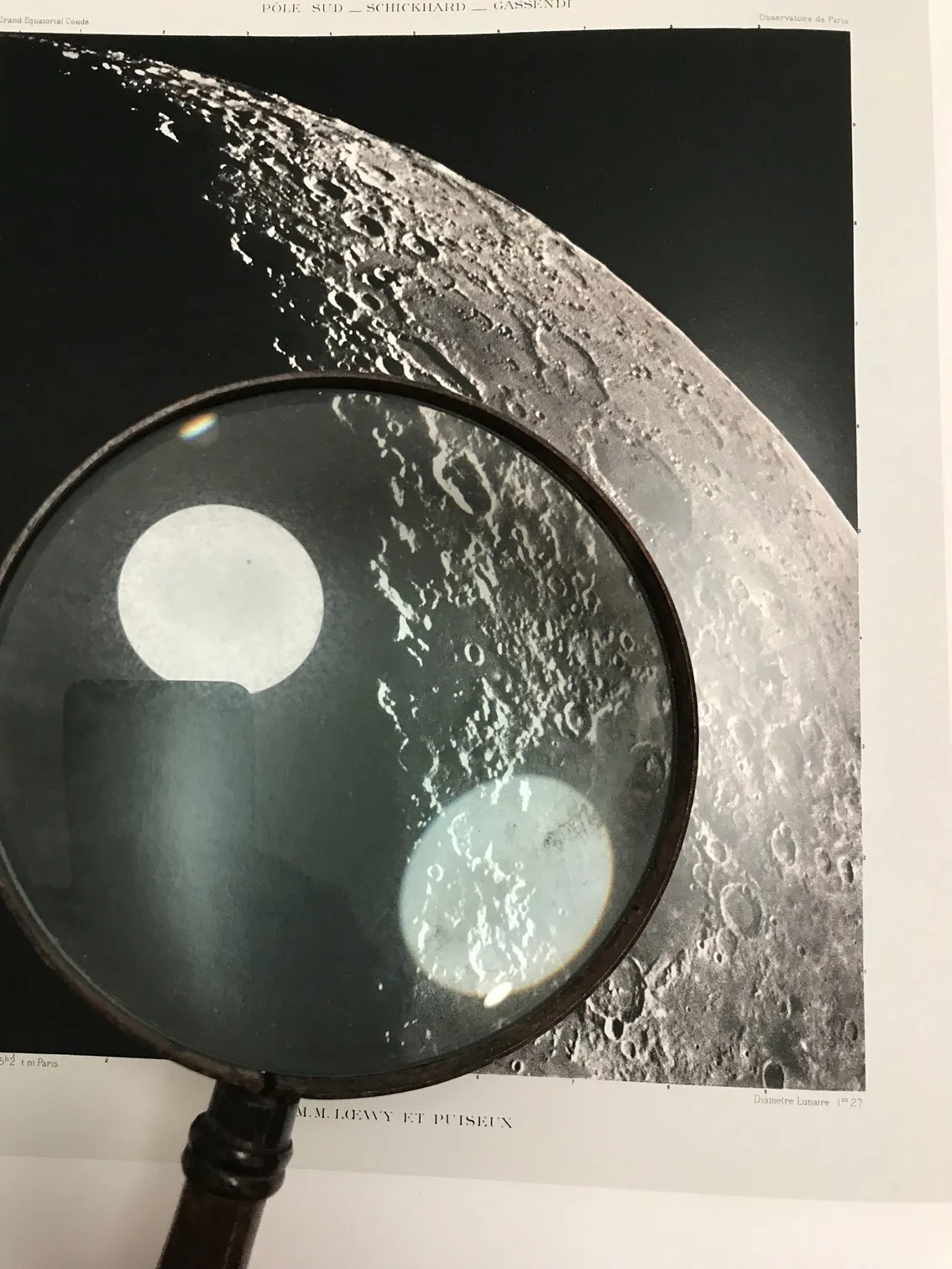 The moon, lenses, lights and reflections