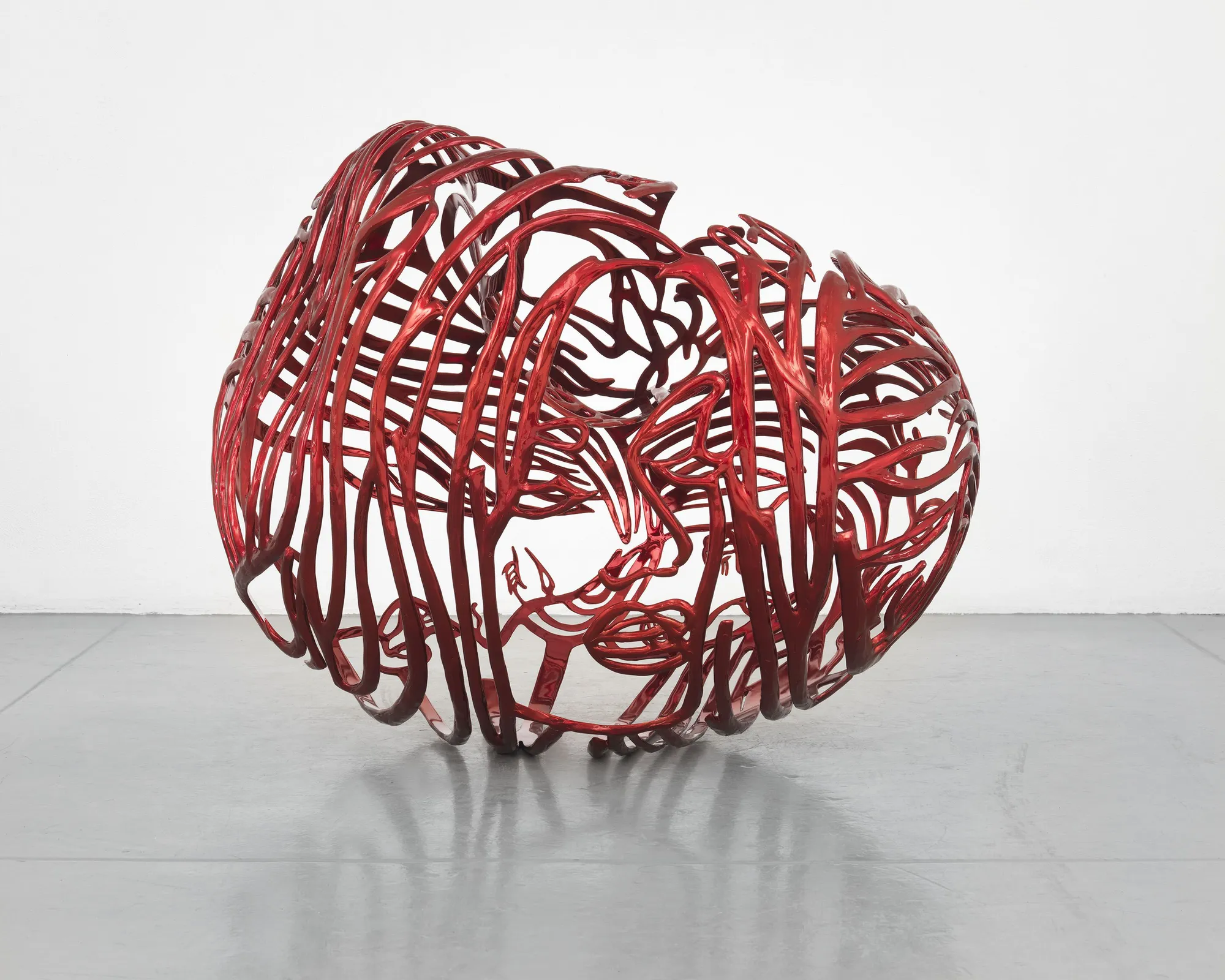 Ghada Amer The Heart, 2012 Painted stainless steel 33 3/4 x 42 1/4 x 33 inches 85.7 x 107.3 x 83.8 cm Edition 4 of 6 plus 2 AP