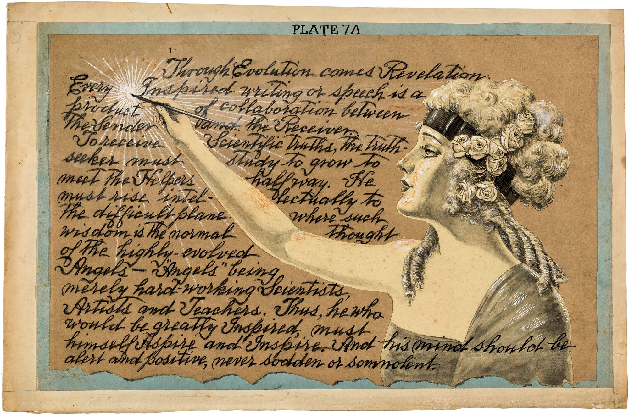 Through Evolution Comes Revelation, ca. 1919 - 1925 Ink, gouache, and watercolor on paper 11 x 17 1/4 in. (27.9 x 43.8 cm.) (GWa 13)