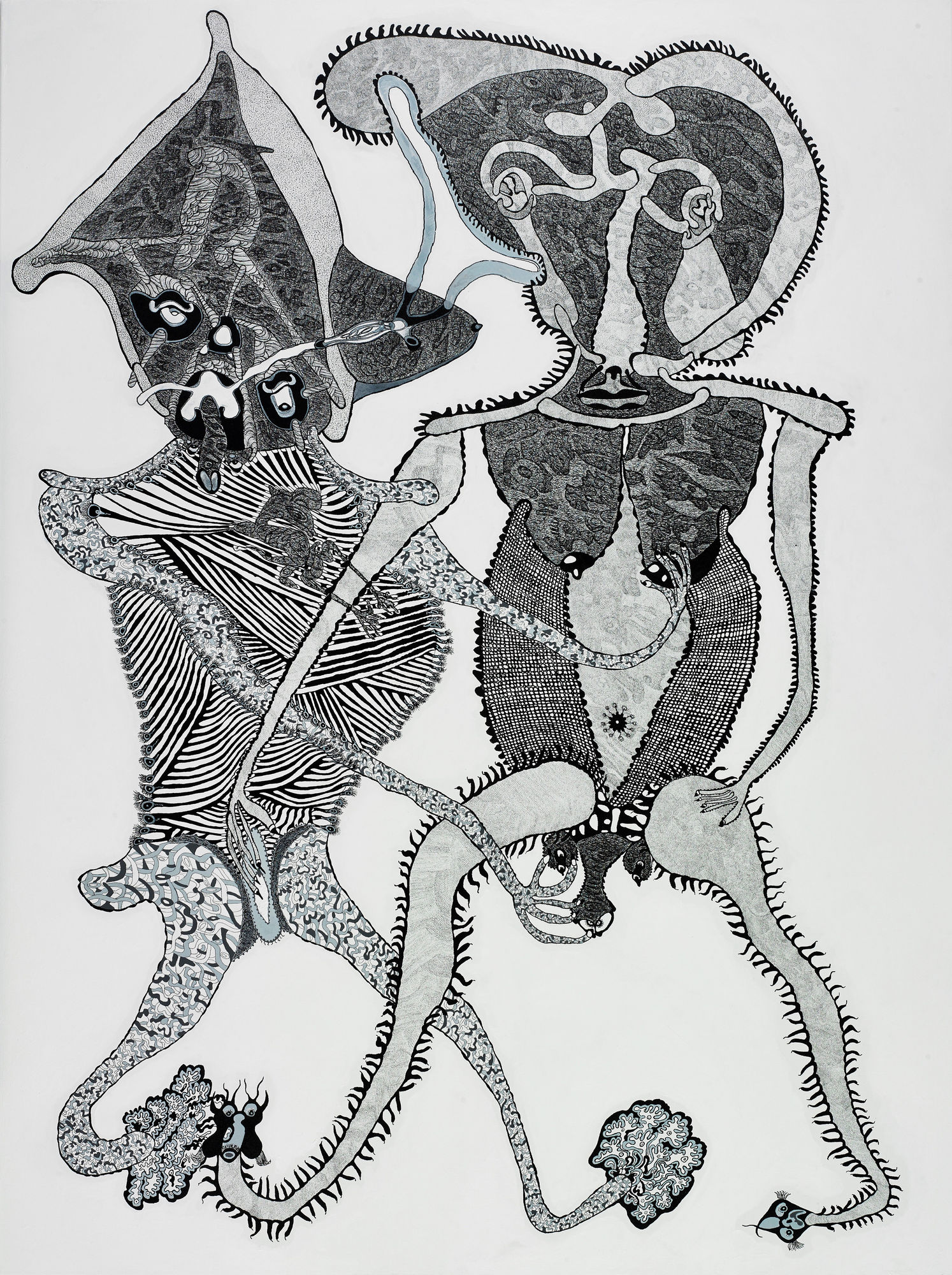 Eronauts, 2018 India ink on canvas 63 x 47.3 in. (160 x 120 cm) (AN1 21)