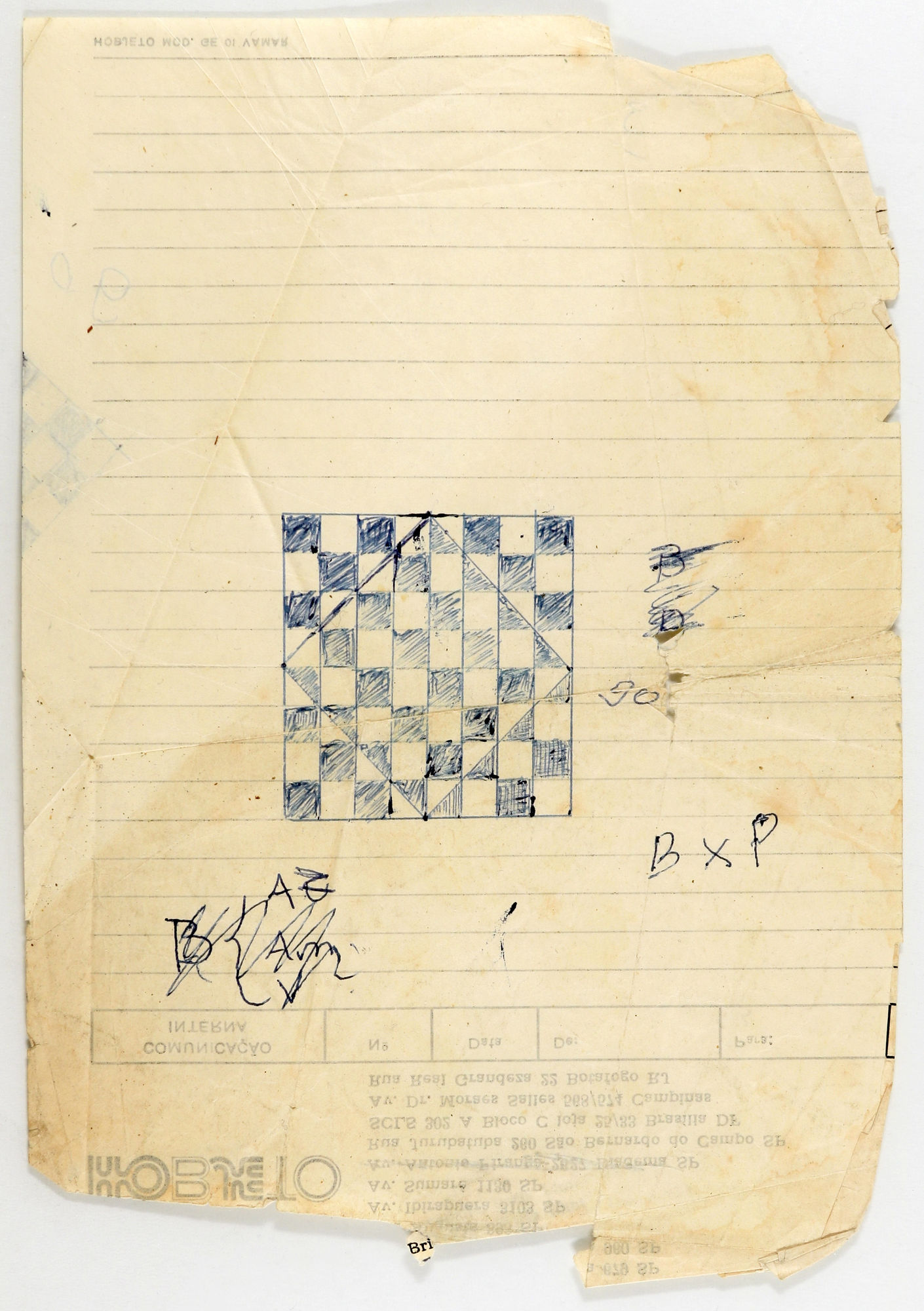 Croquis para pintura H-25, ca. 1983 Caneta sobre papel Arquivo Geraldo de Barros