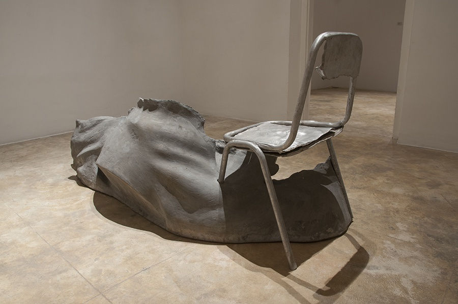 Sakshi Gupta | No Title (From the Series 'Become The Wind'), 2012 - 2013 | Aluminum, cast concrete, 150 x 77 x 68 cm