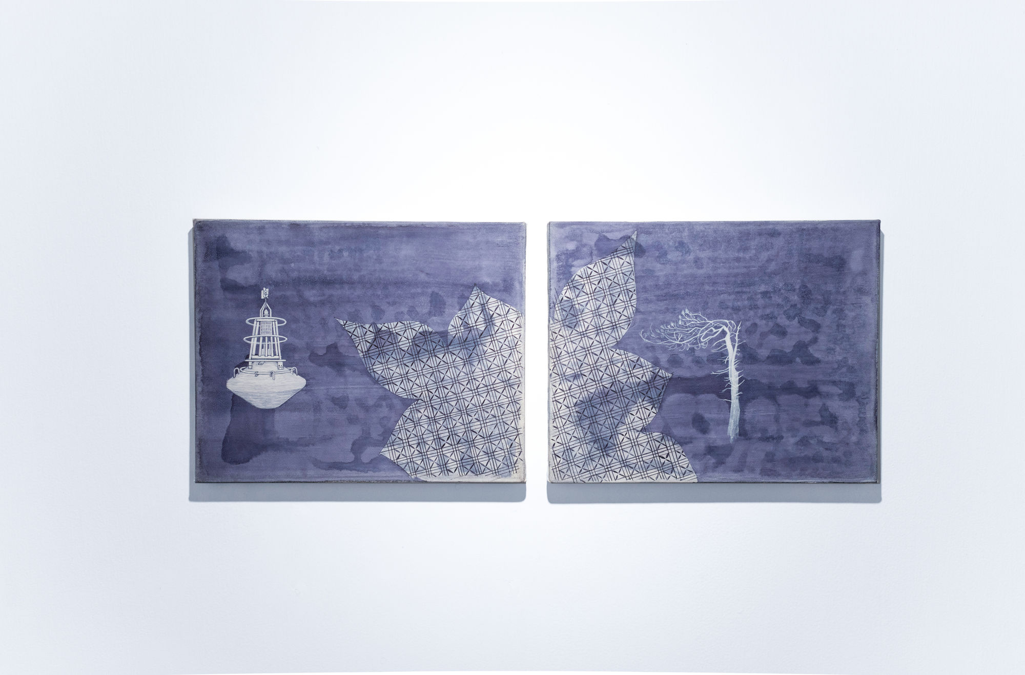 PRANEET SOI Den Helder Landscape, 2016 Acrylic on canvas, Diptych 9 3/8 x 11 3/4 in 23.9 x 30 cm (PS010)