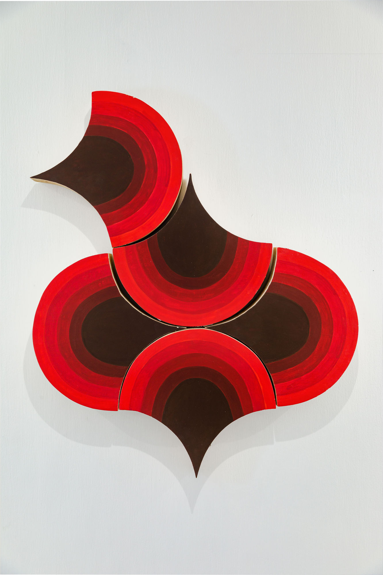 PRANEET SOI Bird - Study in Red, 2025 Kashmiri Budlu/Fir hand cut, river clay, tissue paper, saresh, gouache, UV matt varnish 30 x 24 x 3 in 76.2 x 61 x 7.6 cm (PS102)