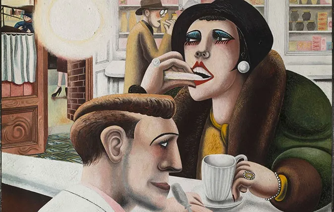 Edward Burra, 'The Snack Bar' 1930, oil on canvas, 30 1/8 x 22 in, 76.4 x 55.9cm Tate Collection
