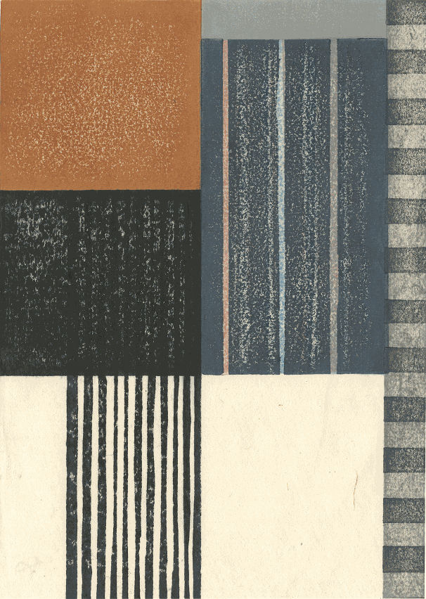 Paul Furneaux, Blue Rain, mokuhanga, 2017