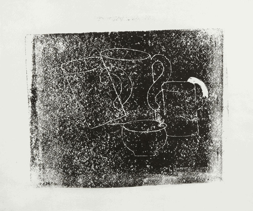 Ben Nicholson, three mugs and a bowl, 1928. Linocut on paper. Courtesy of Jerwood Collection &copy; Angela Verren Taunt. All rights reserved, DACS 2025