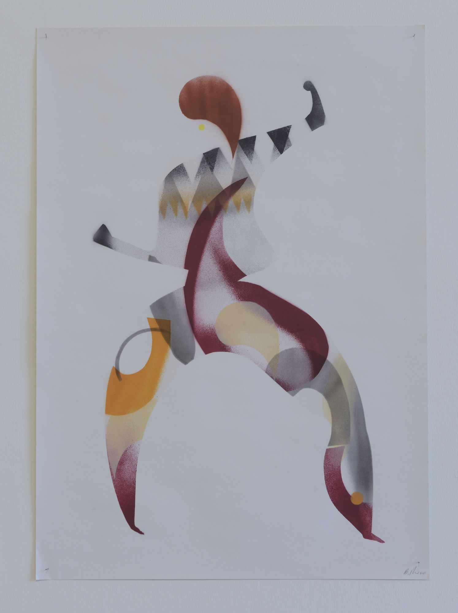 Velvet Pose, 2023, Spraypaint on Paper