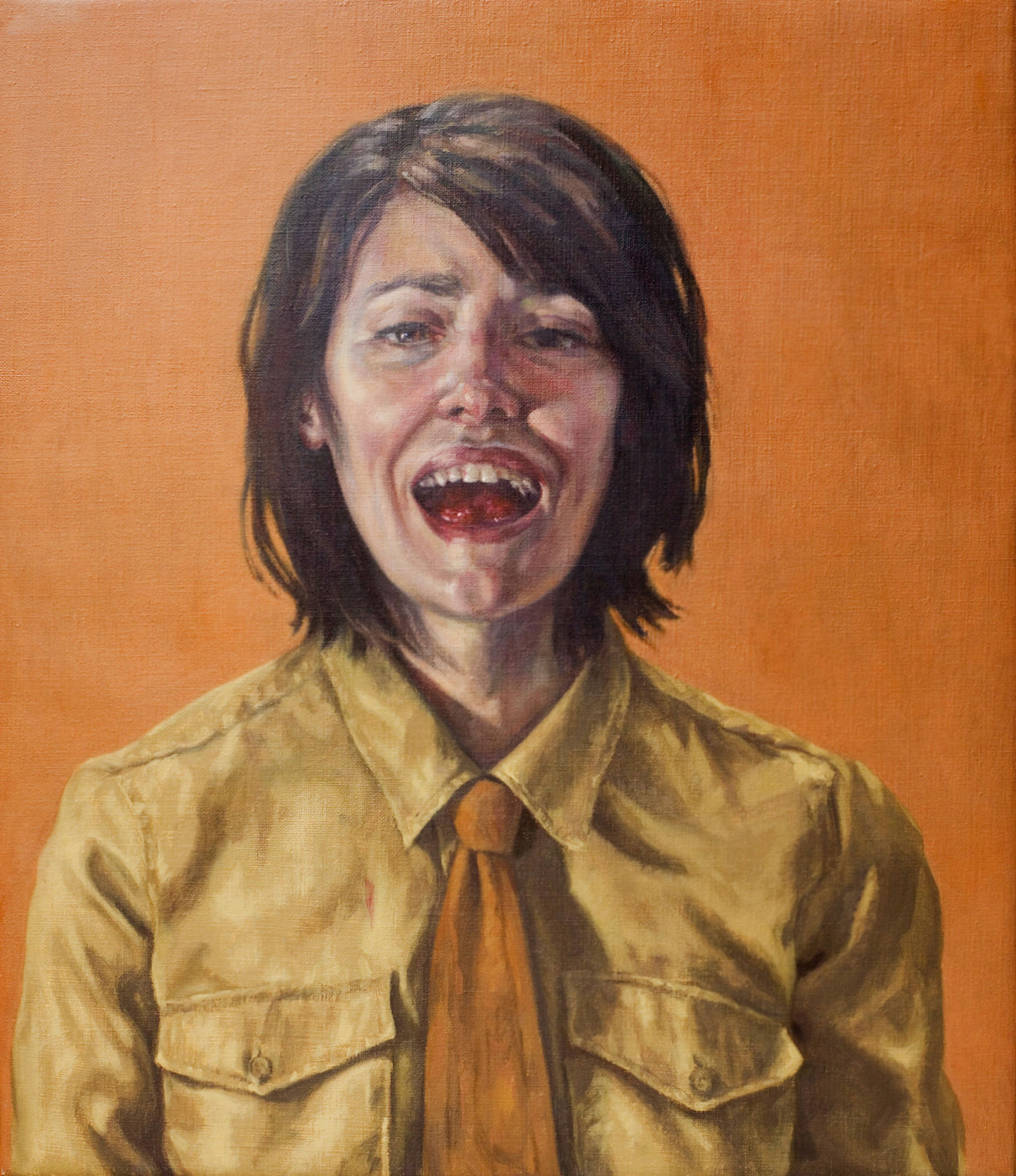Roxana Halls, Laughing with my Mouth Full , 2012 Oil on linen 70 × 60 × 10 cm