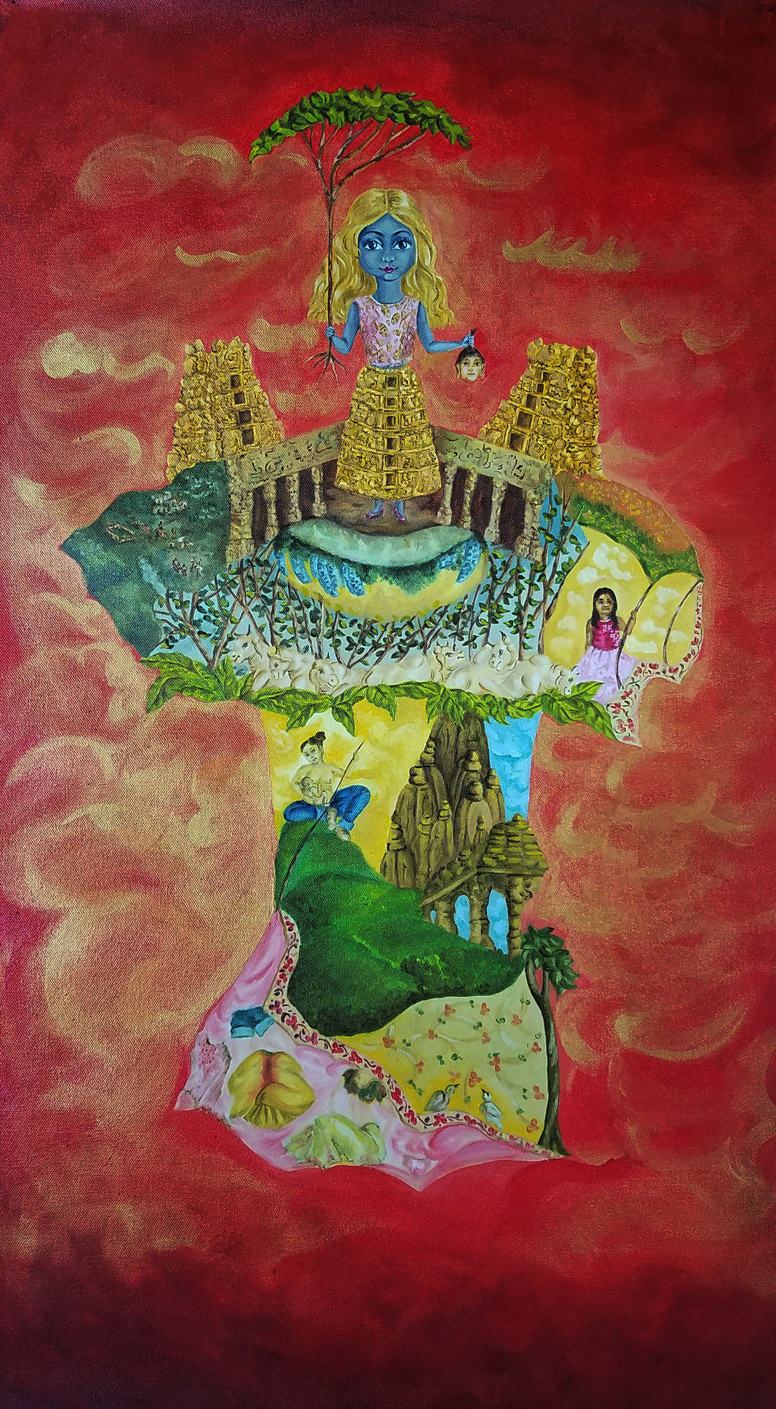 Abhijna Vemuru Kasa Kali Oil on canvas 30 x 20 inches 2016