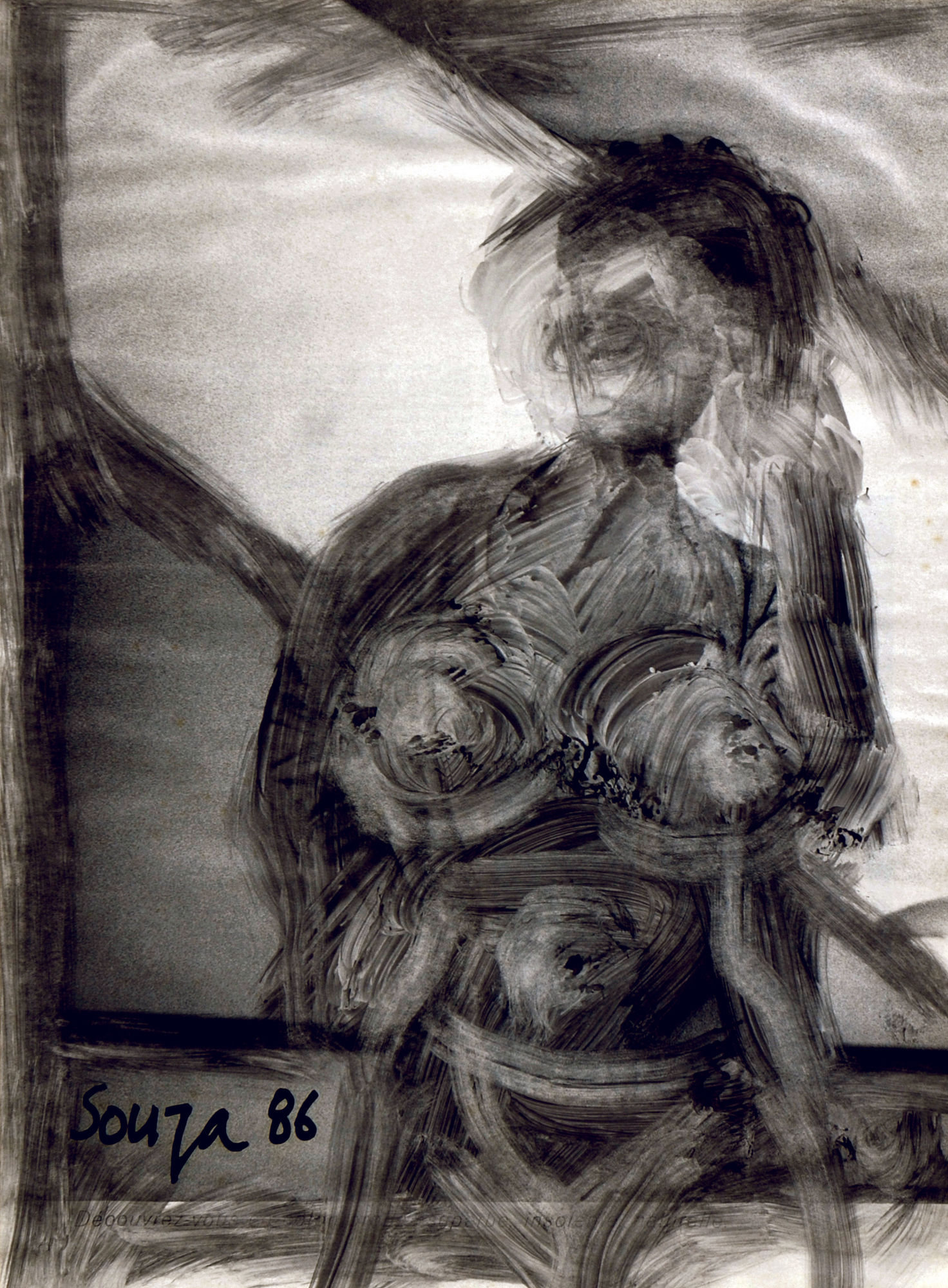 Francis Newton Souza Untitled Chemical alteration 14.5 x 10.5 inches 1986