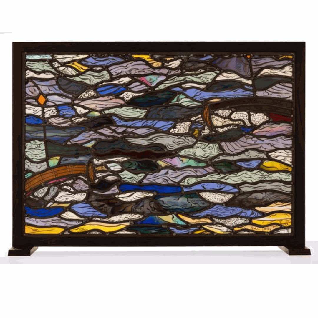 Two Deal Luggers by John Corley, Blown Glass at Linden Hall Studio, Two Studios in Deal Kent