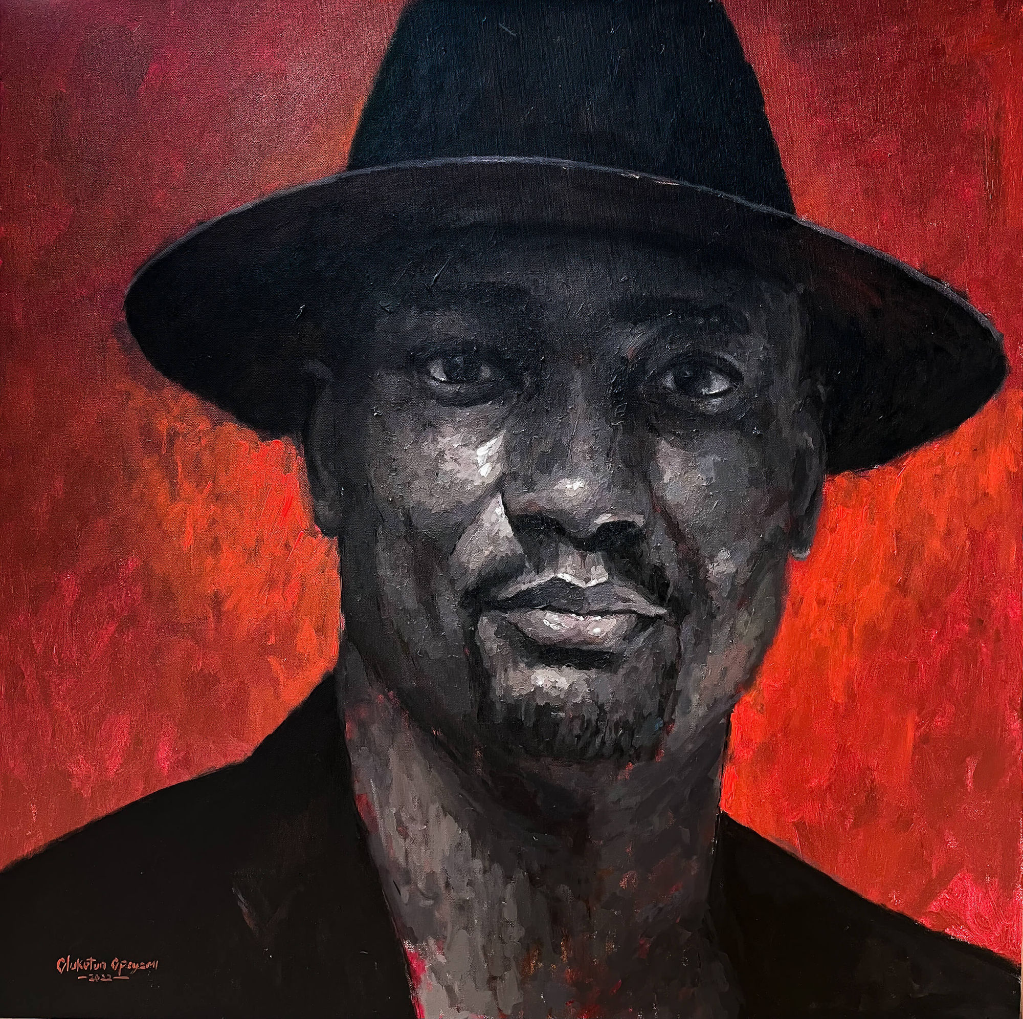 Opeyemi Matthew Olukotun - Gentlemen - 2022 - 36x36inches - Acrylic on canvas