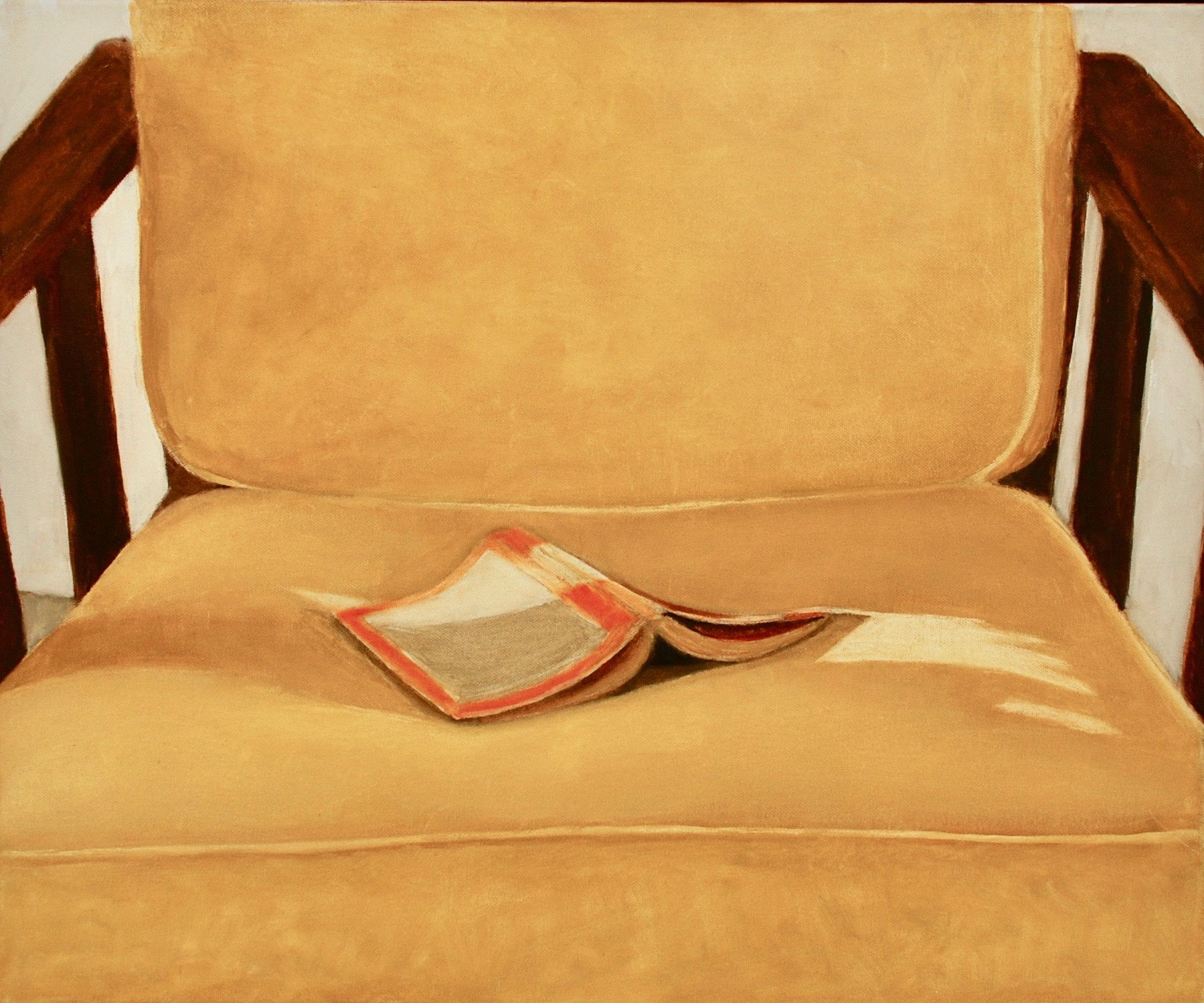 She was saving her place 50 x 60 cm oil on canvas