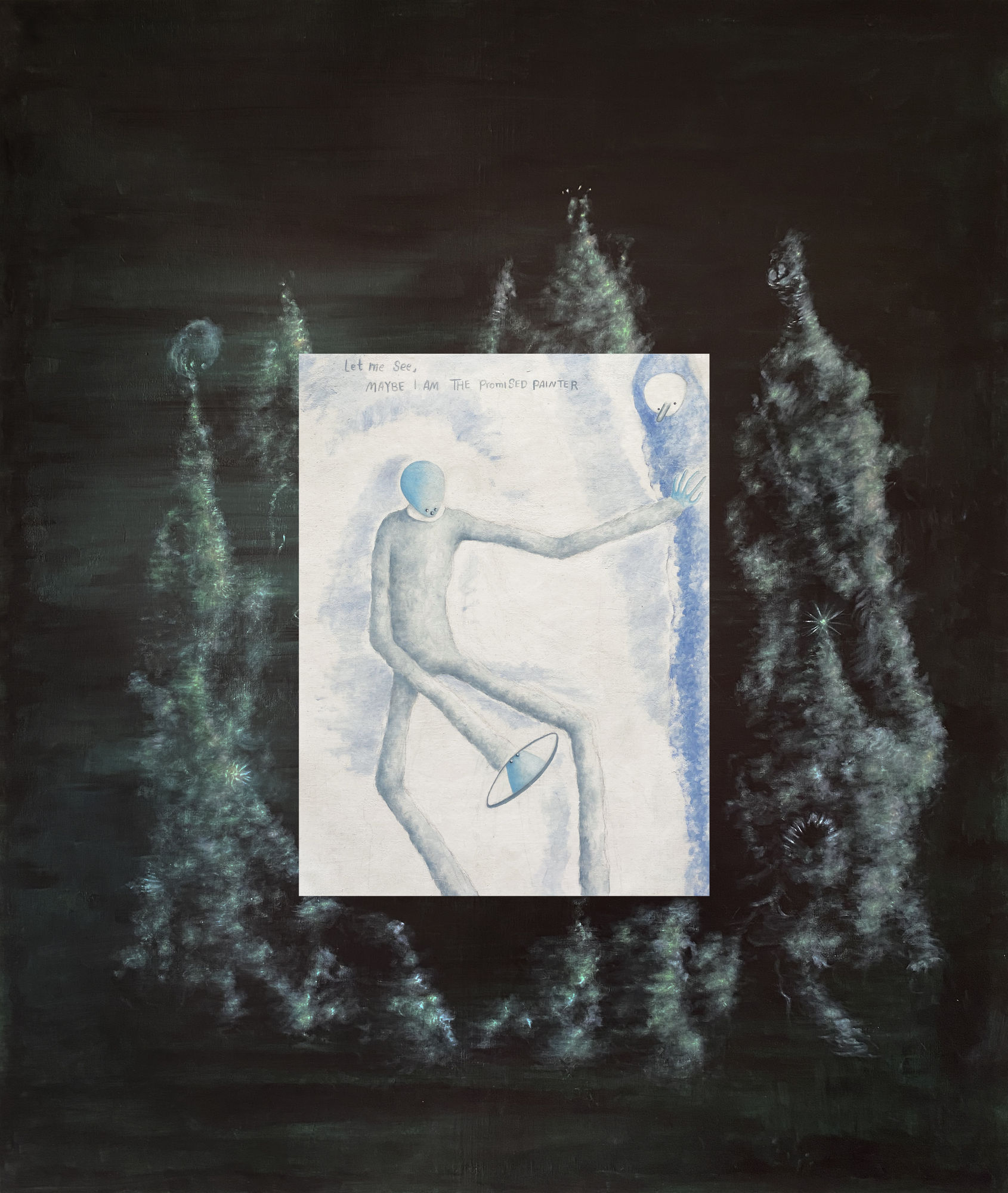 Sina Ghadaksaz Maybe The Promised Painter, 2022 Oil on canvas 65 x 55 cm 25 1/2 x 21 1/2 in