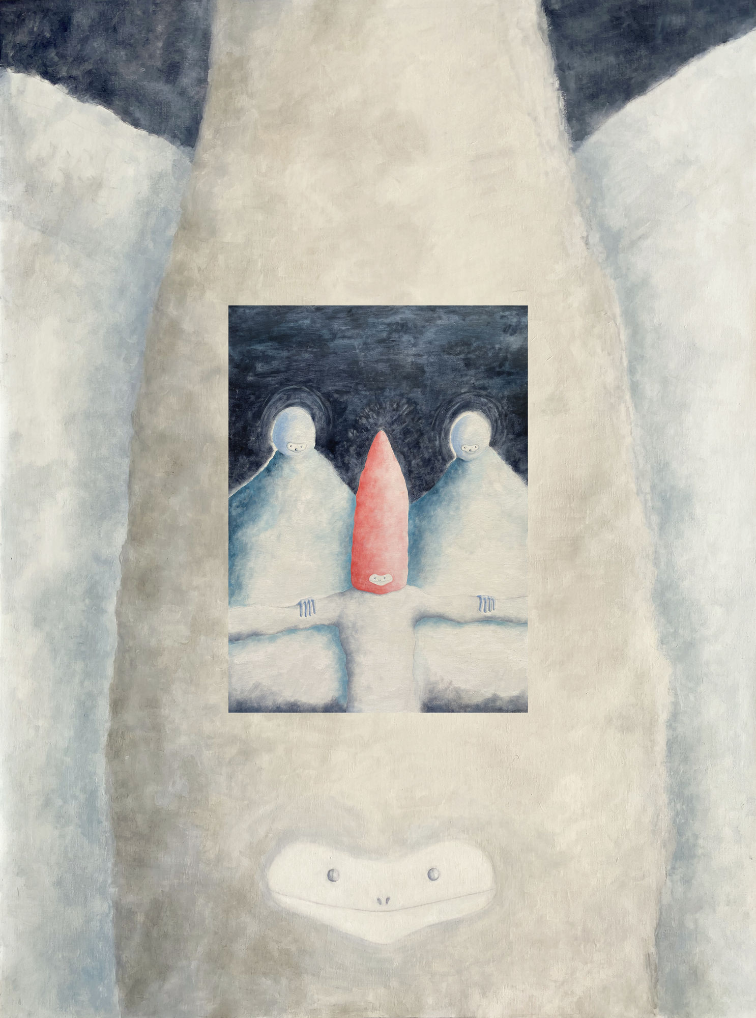 Sina Ghadaksaz We Are from the Heavens and Heavenwards We Journey, 2022 Oil on canvas 75 x 56 cm 29 1/2 x 22 in Sold