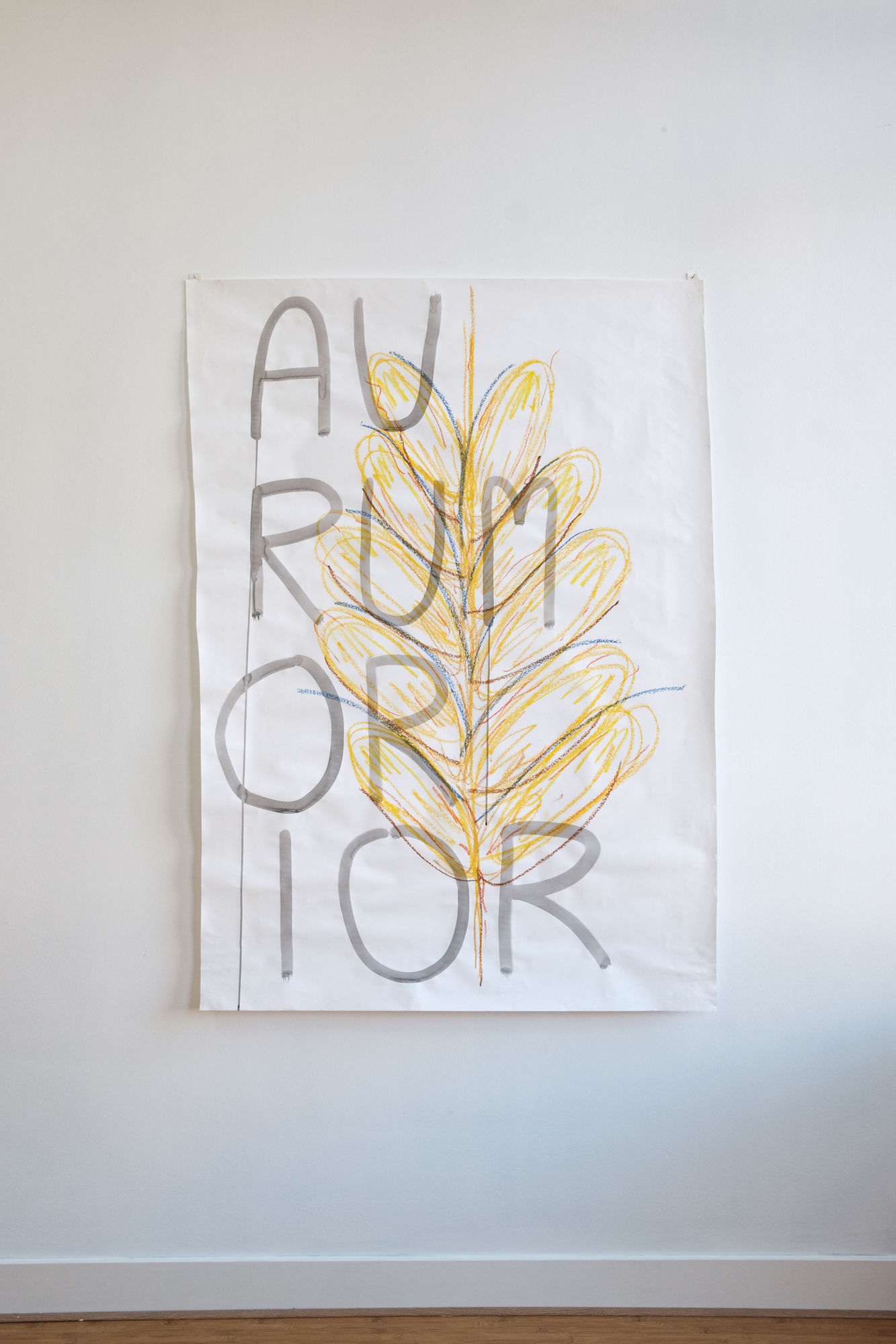 Daniele Formica, Aurum Orior, 2021, 150 x 108 cm, oil crayons, ink, paper