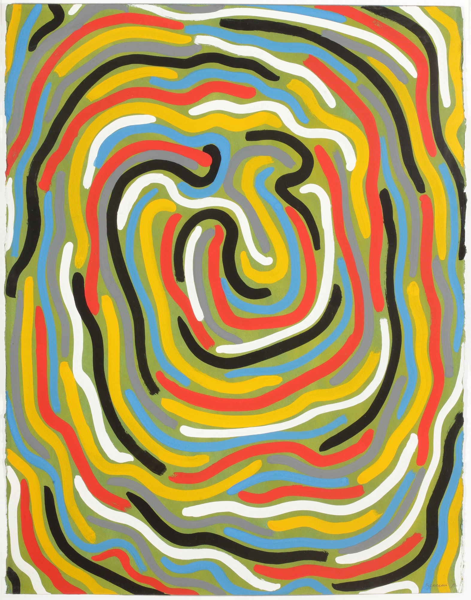 SOL LEWITT (1928 - 2007) Curvy Brushstrokes 1996 Gouache on paper 76 x 57,7 cm