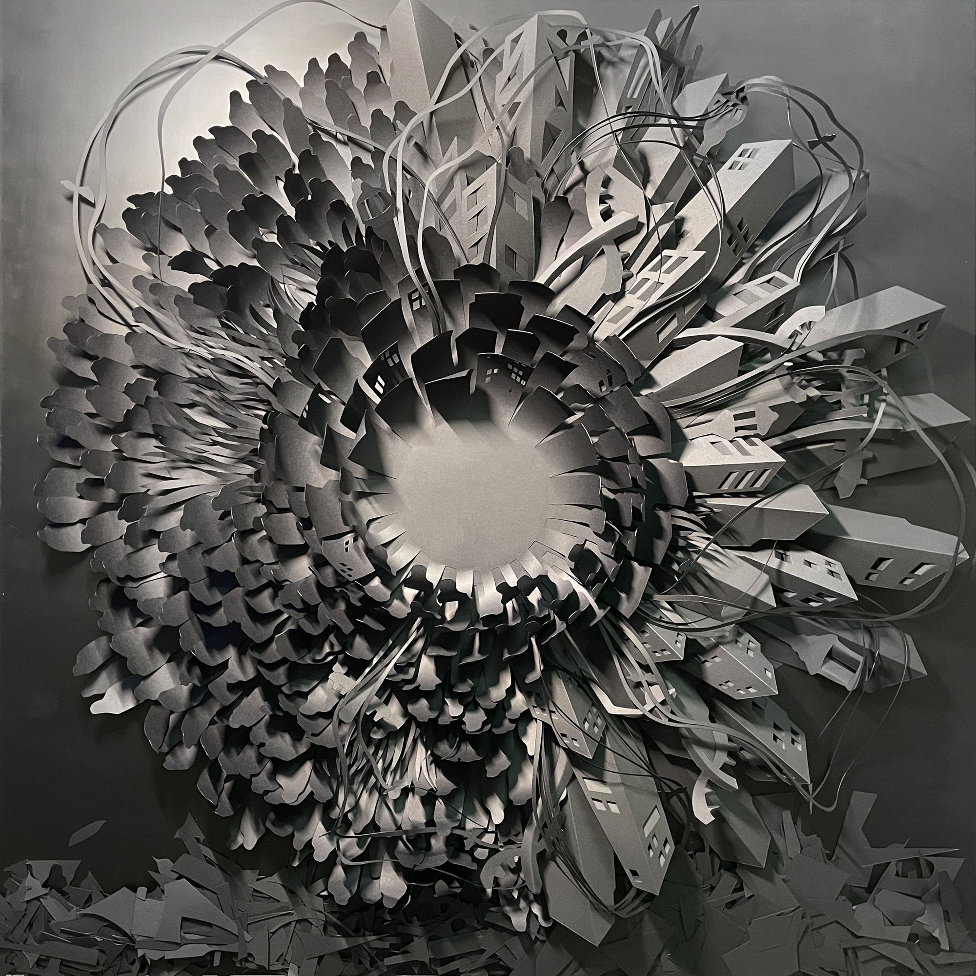 Sachin George Sebastian Untitled from the Duality Series, 2022 Handcut acid free paper 36 x 36 x 4 in