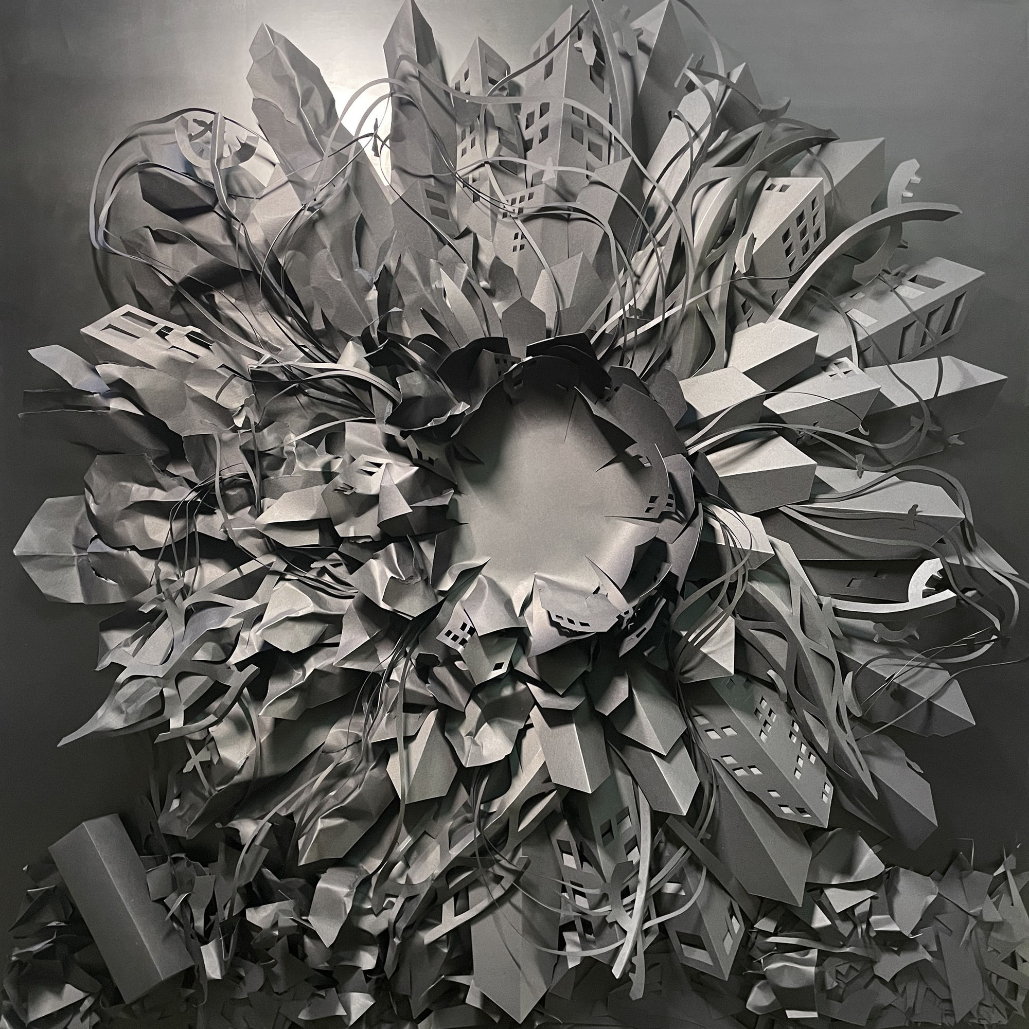 Sachin George Sebastian Duality Series - The Artist vs The Artwork 02, 2022 Hand-cut archival, acid-free paper 36 x 36 in