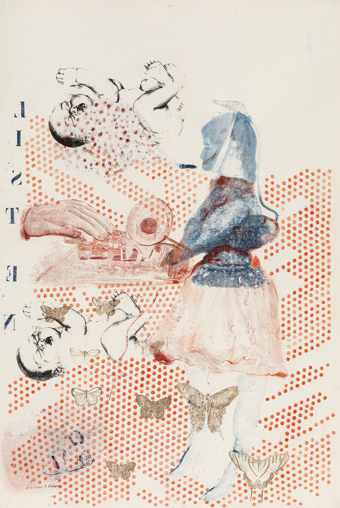 Nalini Malani Listen Baby Mixed media on paper