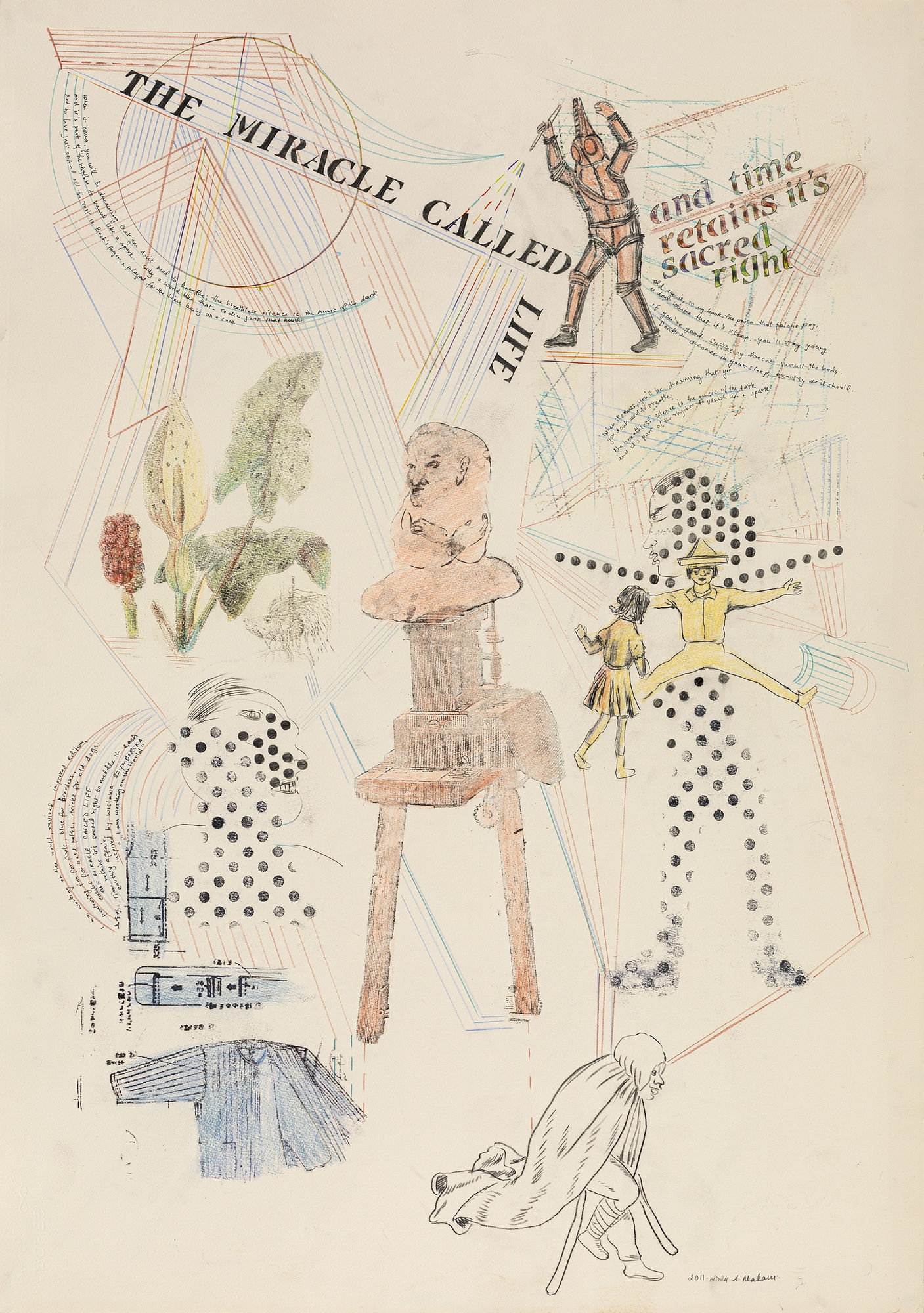 Nalini Malani The Miracle Called Life Mixed media on paper