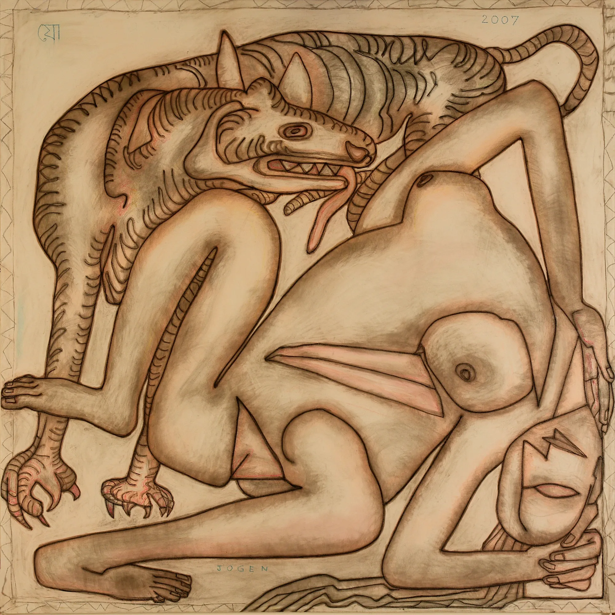 Jogen Chowdhury Untitled-II, 2007 Mixed media on canvas 72 x 72 in