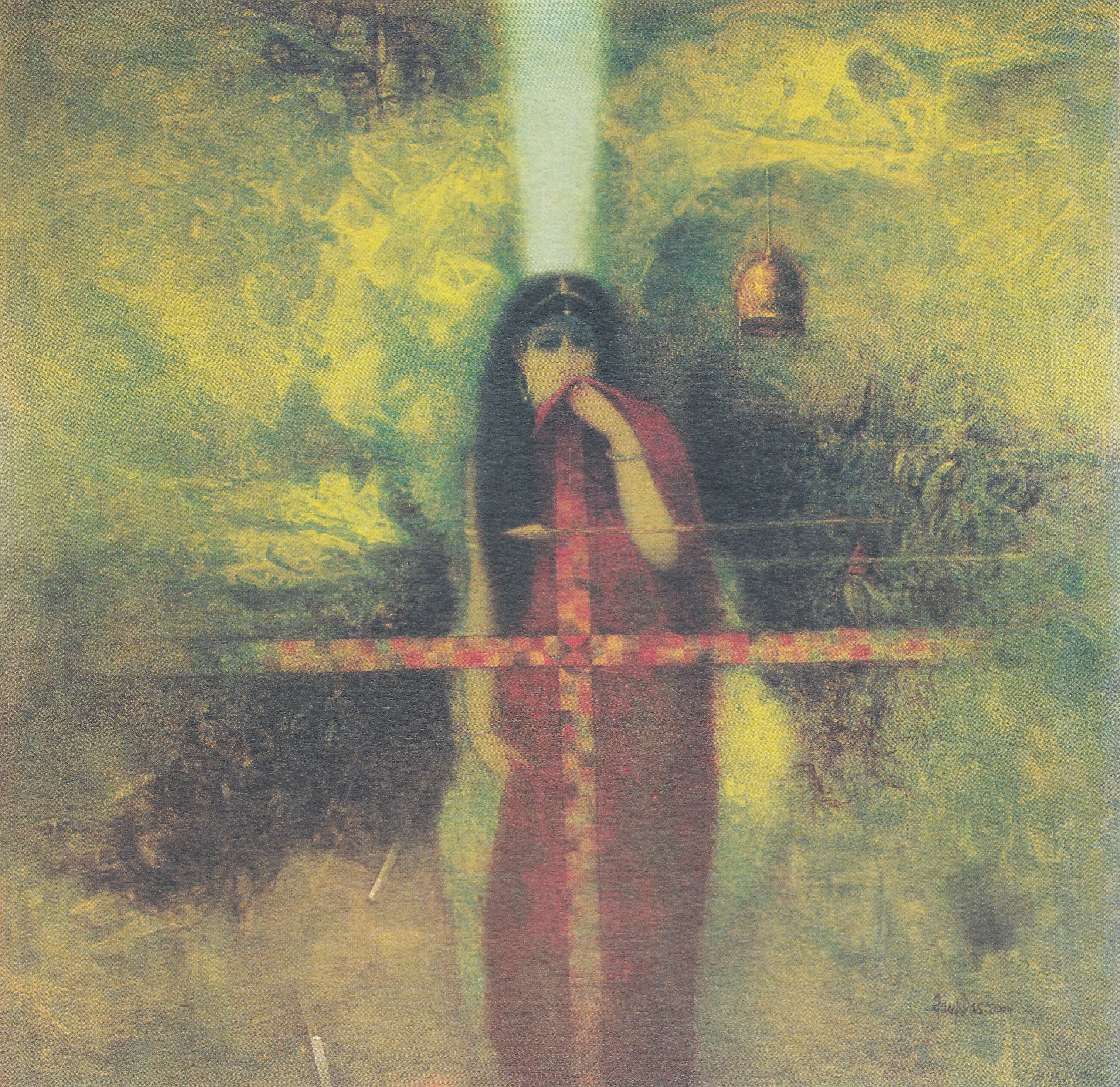 Arup Das Draupadi and the Great Battle Oil on canvas 54 x 54 in