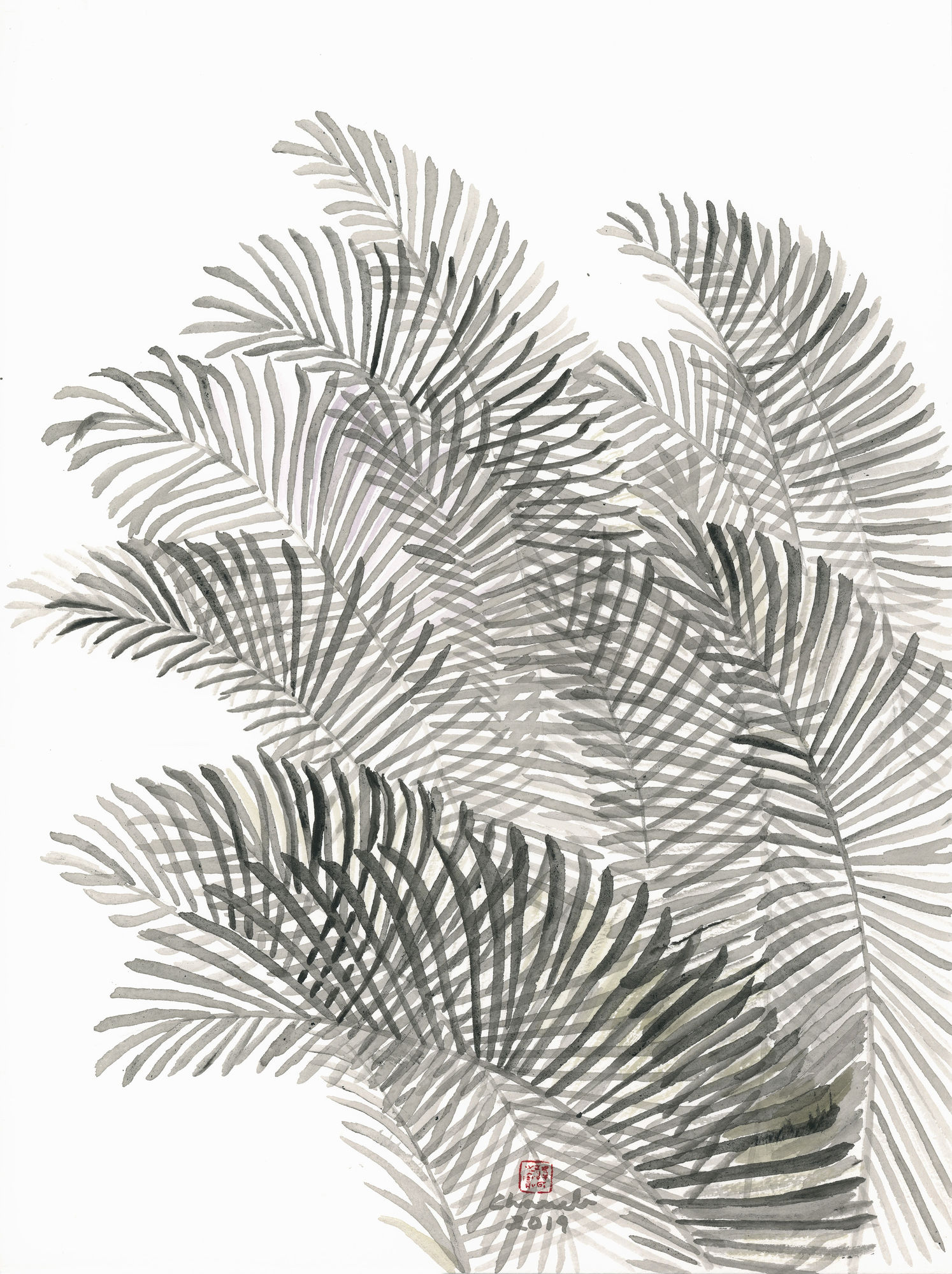 Chameli Ramachandran Untitled, 2019 Chinese ink & watercolour on paper 15 x 11 in