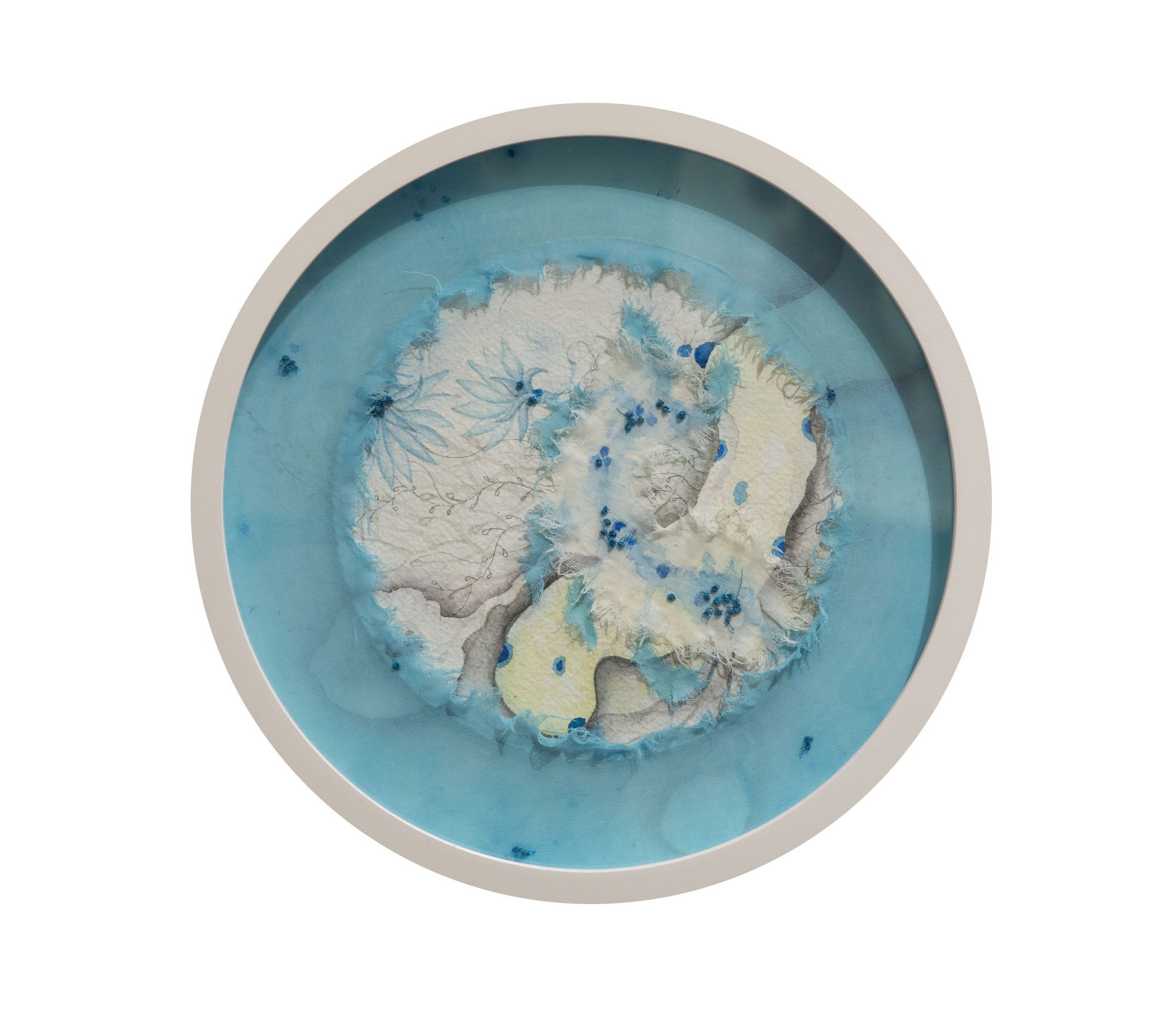 Pranati Panda Soft Land - VVI, 2021 Mixed media on paper 10 in (diameter)