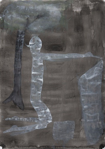 Atul Dodiya Untitled - IX, 2022 Watercolour on paper 16.25 x 11.5 In