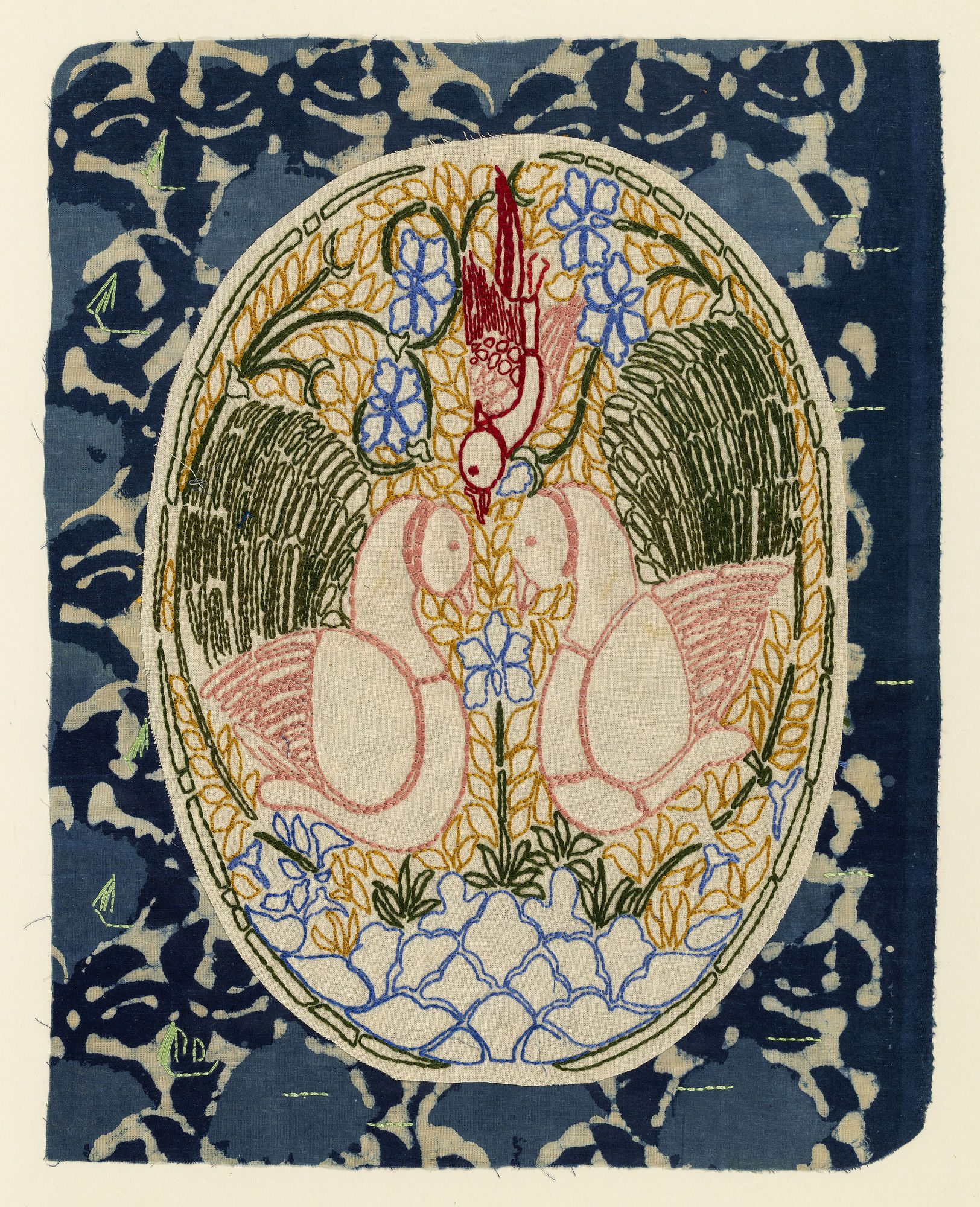 Meenakshi Nihalani Survival, 2023 Cotton textile, block print, natural indigo dye and cotton thread handwork