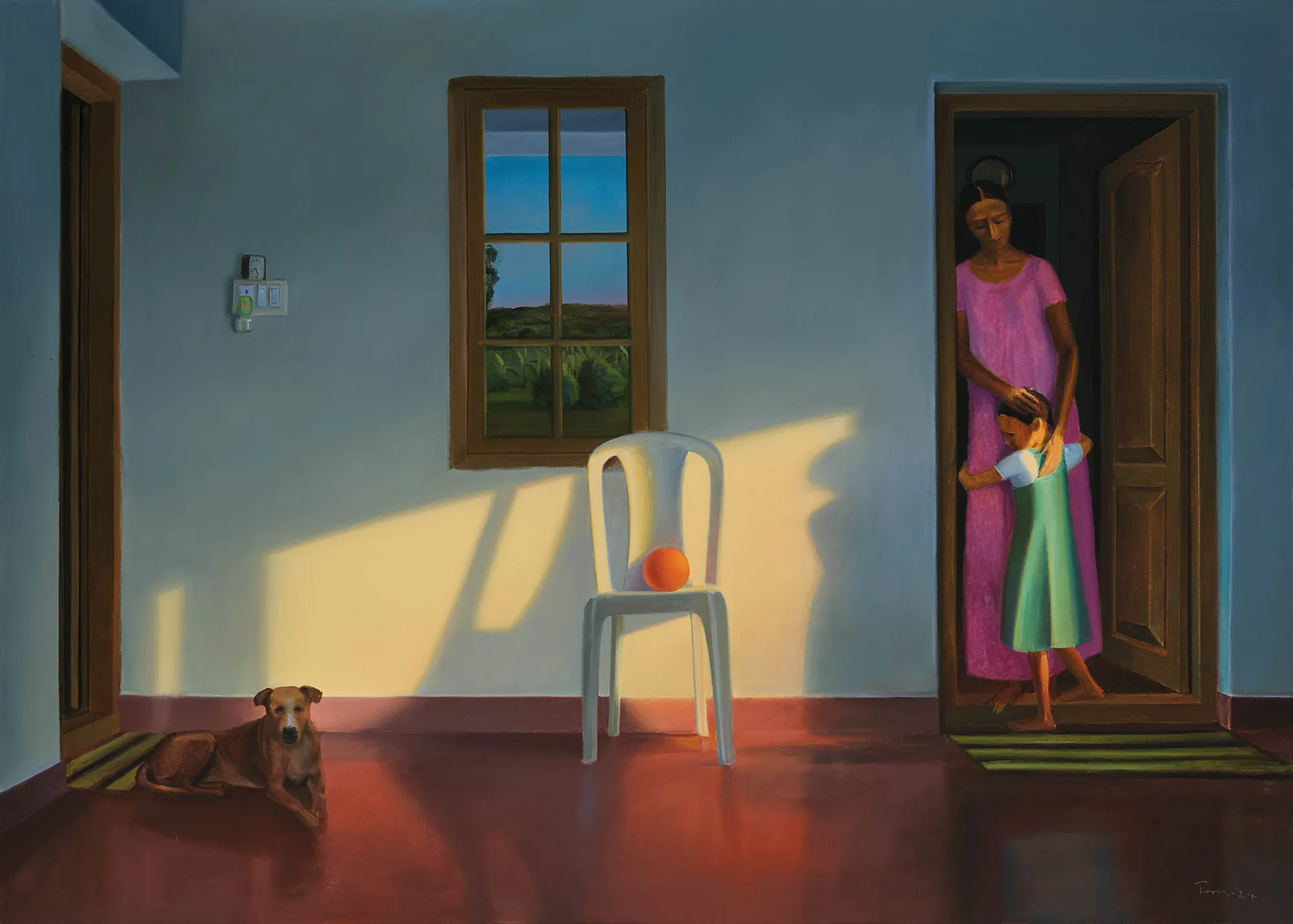 Tom Vattakuzhy Red Ball, 2024 Oil on canvas 60 x 84 in