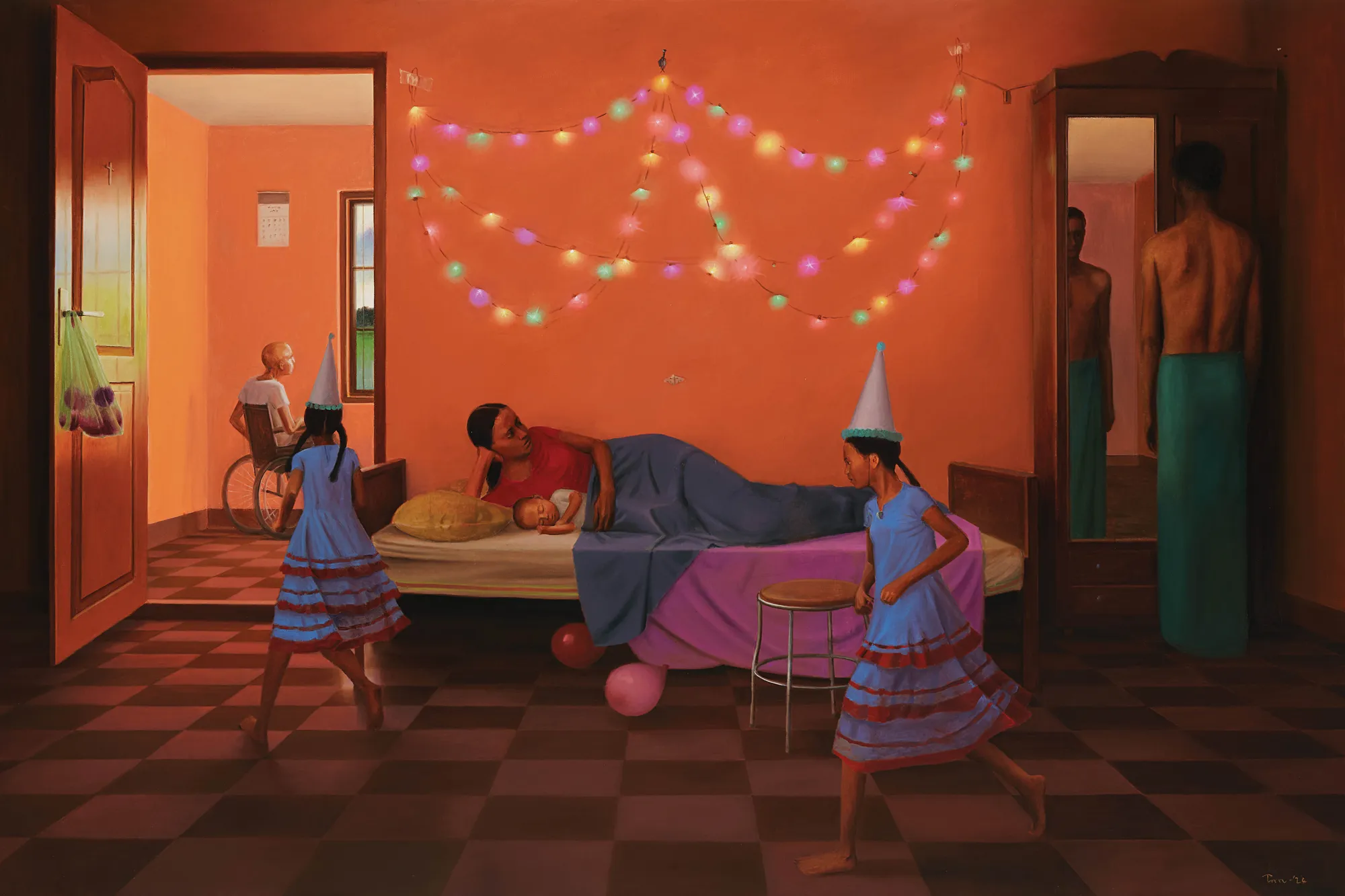 Tom Vattakuzhy Birthday, 2024 Oil on canvas 72 x 108 in