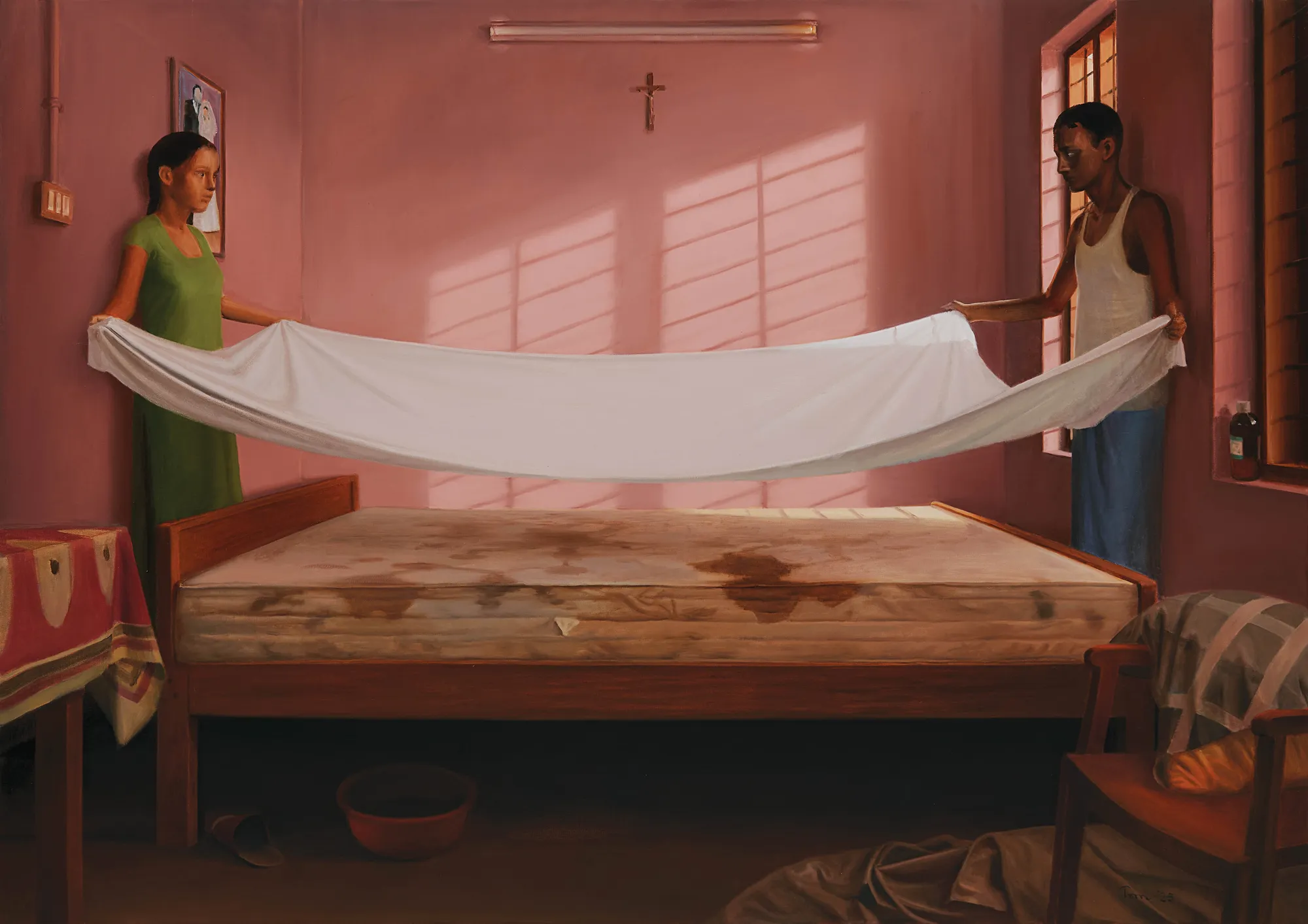 Tom Vattakuzhy The Couple, 2025 Oil on canvas 60 x 84 in