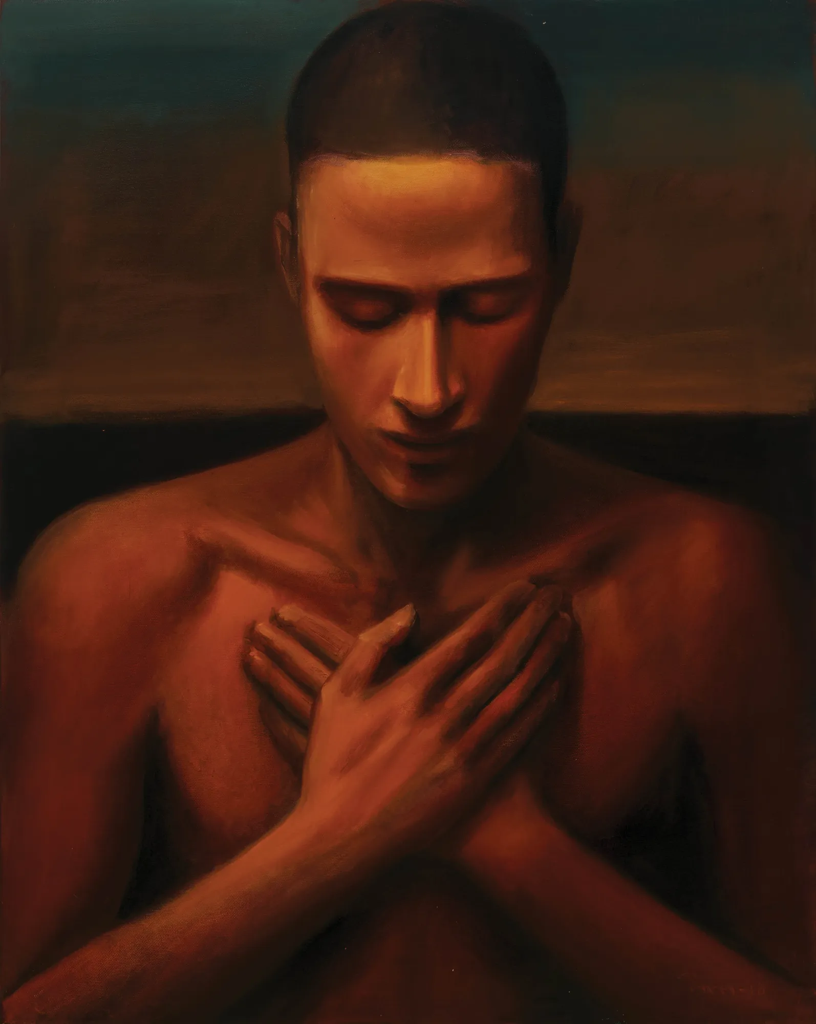 Tom Vattakuzhy The Seeker of Light-2, 2020 Oil on canvas 30 x 24 in