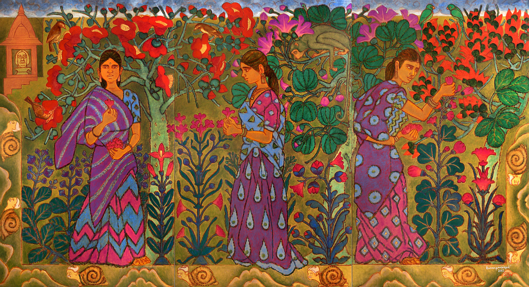 Obeshwar Oil on canvas 78 x 192 in 2022