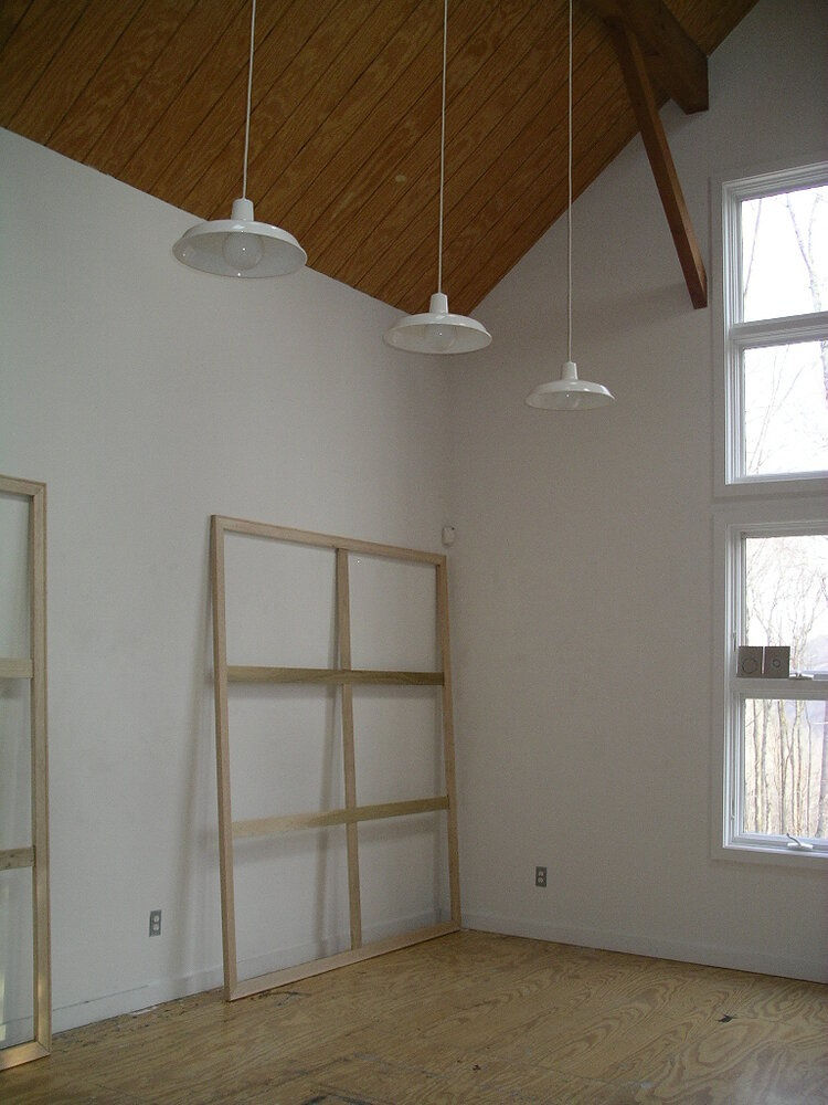 The first two etching plates on the window sill at the Albers Foundation, 2006.