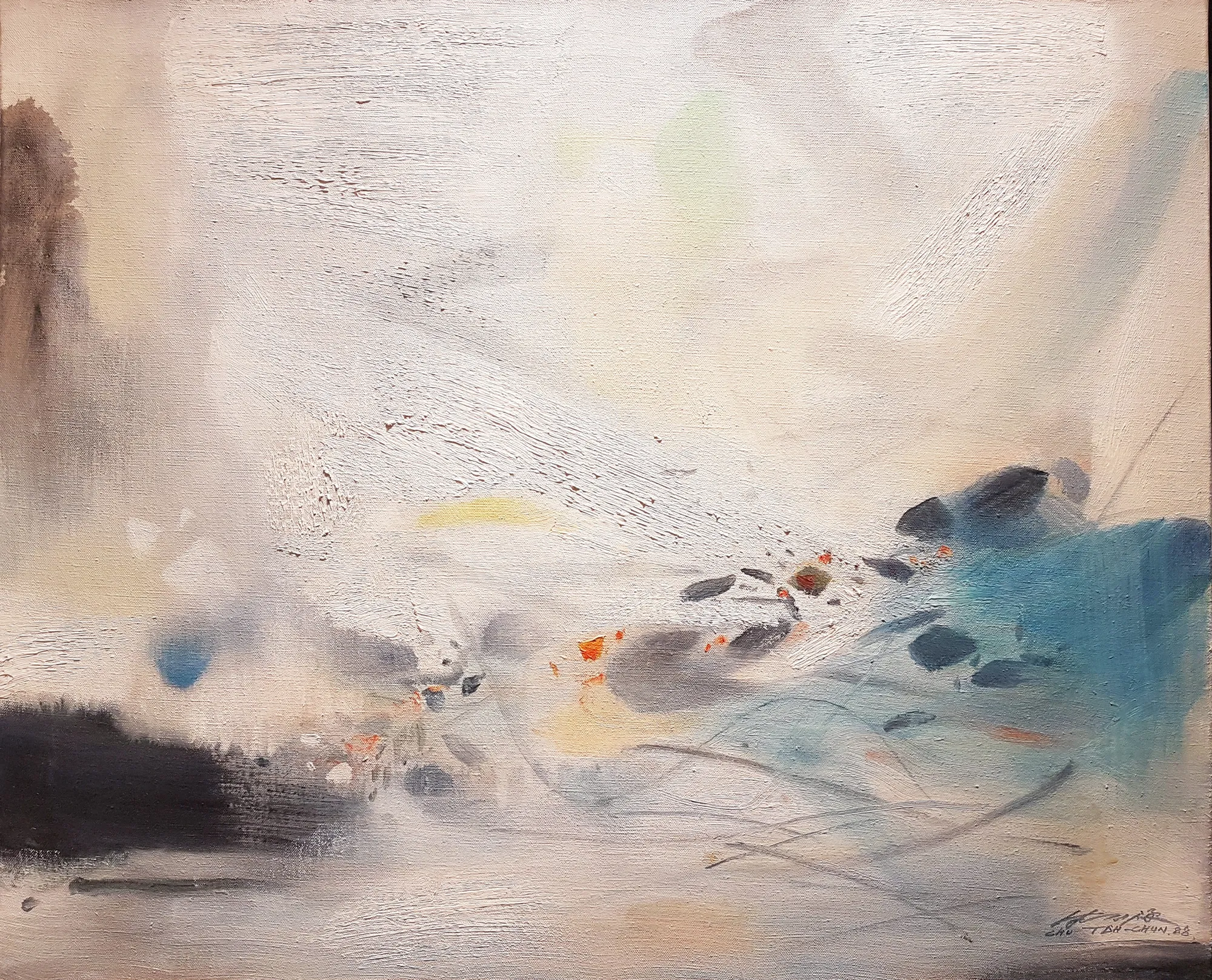Chu Teh CHUN, Vision hivernale, 1988 Huile sur toile (Oil on canvas), 60 x 73 cm © Adagp, Paris