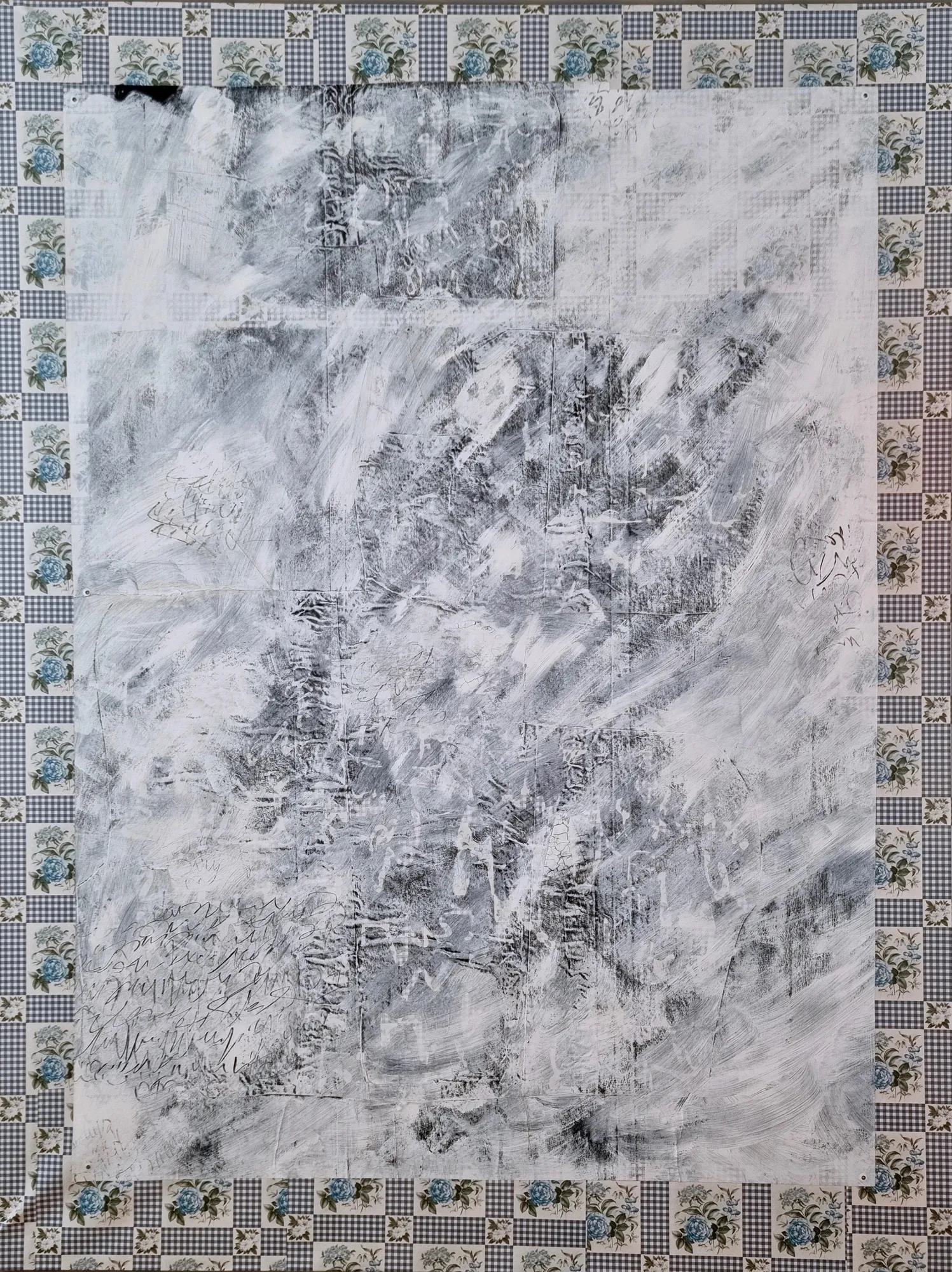 Susan Hiller Blue Rose, 1987 Ripolin sur papier peint marouflé sur toile / Ripolin on wallpaper mounted on canvas 221,5 x 167,8 x 2,5 cm