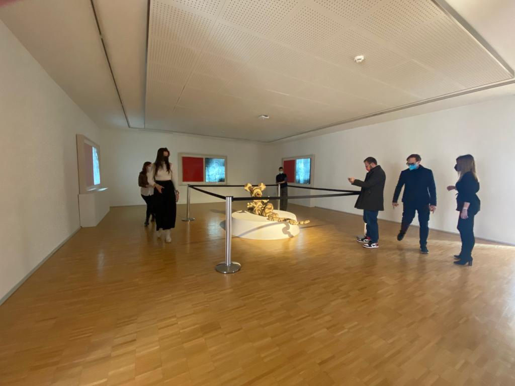 Banksy artworks hanging on wall