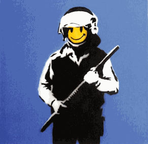 Banksy Riot cop print